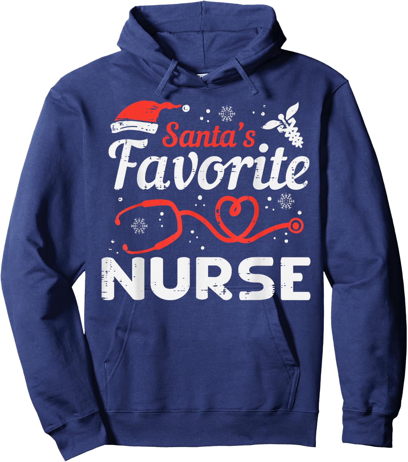 Santas Favorite Nurse Christmas Scrub Xmas RN Men Women Hoodie - Hoodie | Navy