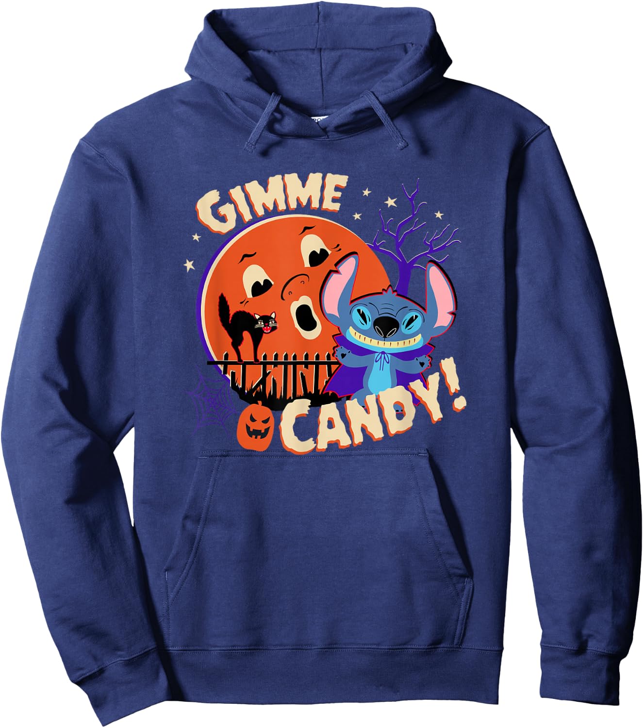 Disney Stitch Gimme Candy Spooky Halloween Hoodie - Hoodie | Navy