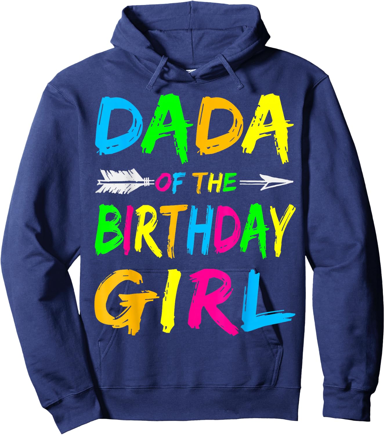 Dada of the Birthday Girl Retro 80's Party Shirt Hoodie - Hoodie | Navy