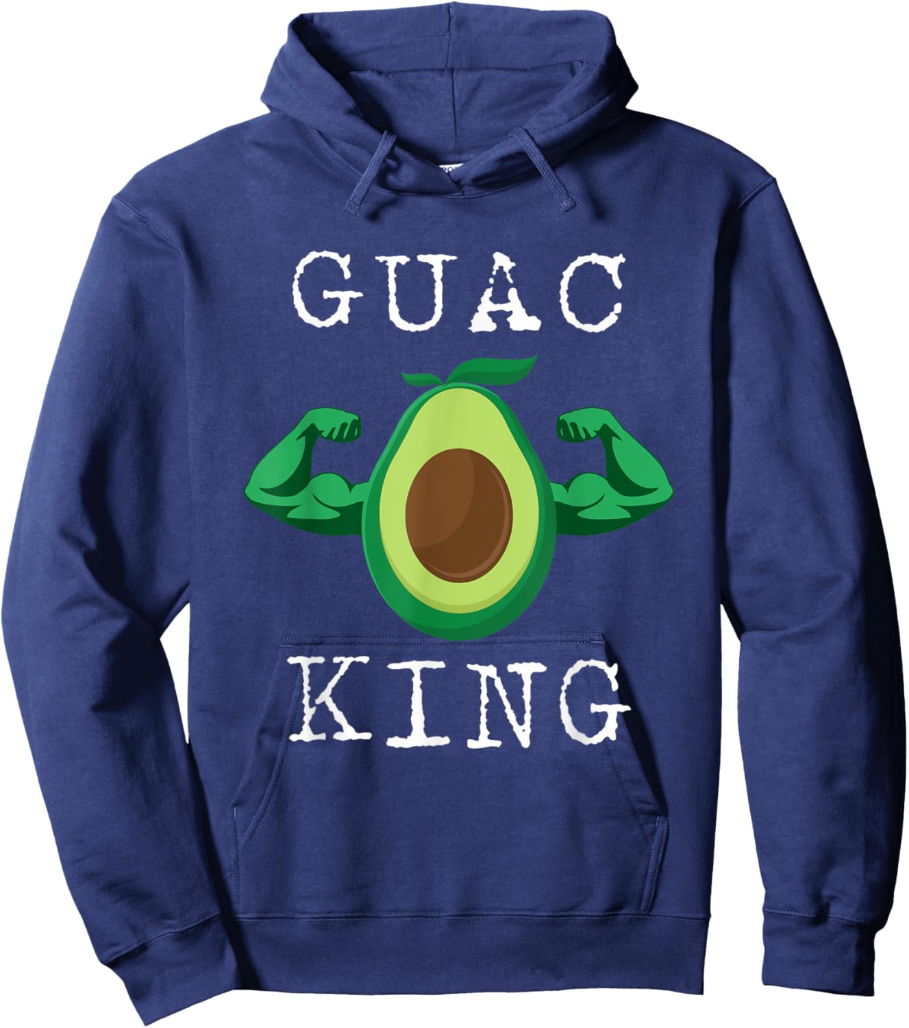 Guac King V4 Funny Avocado Hoodie - Hoodie | Navy