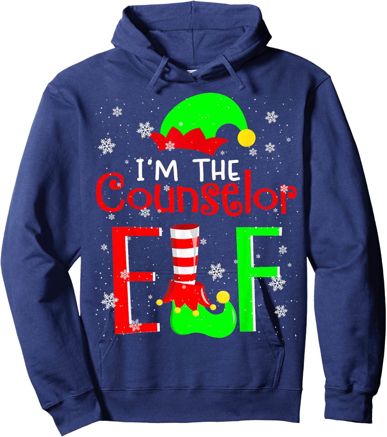 I'm The Counselor ELF Funny Christmas Elf Matching Family Hoodie - Hoodie | Navy