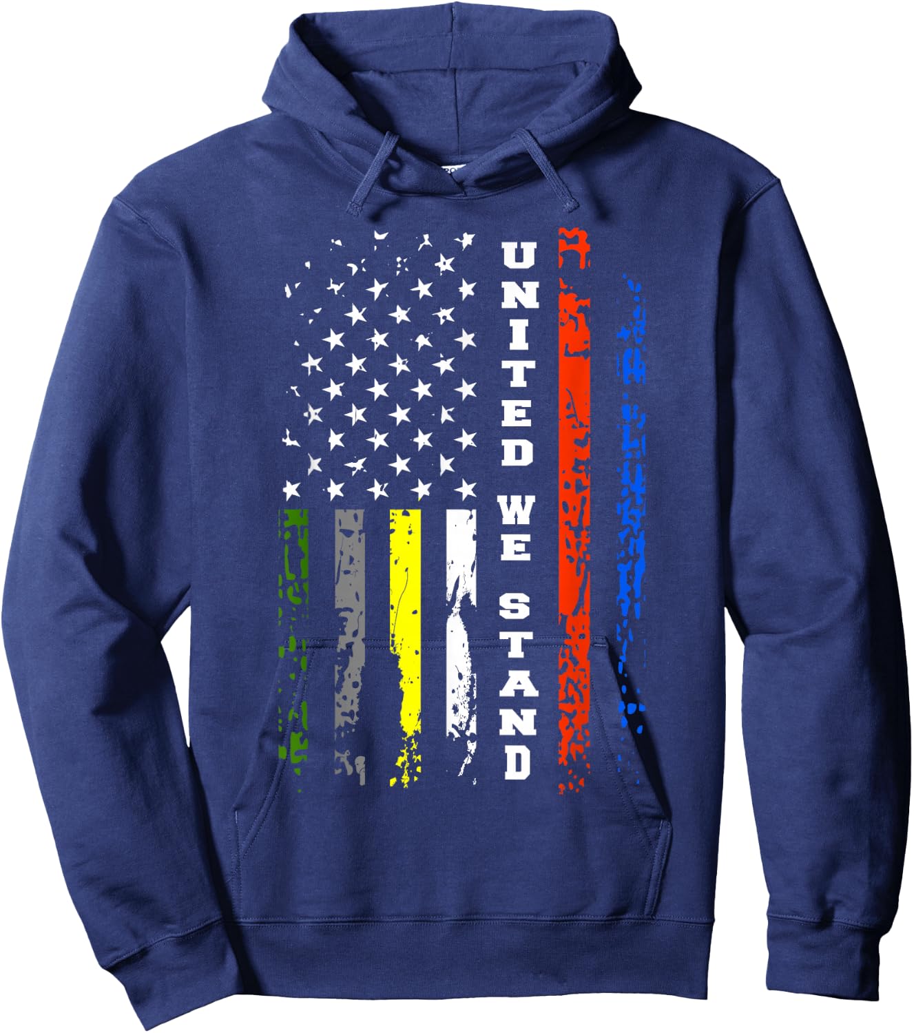 First Responder Thin Line Shirt Patriotic American Flag Gift Hoodie - Hoodie | Navy