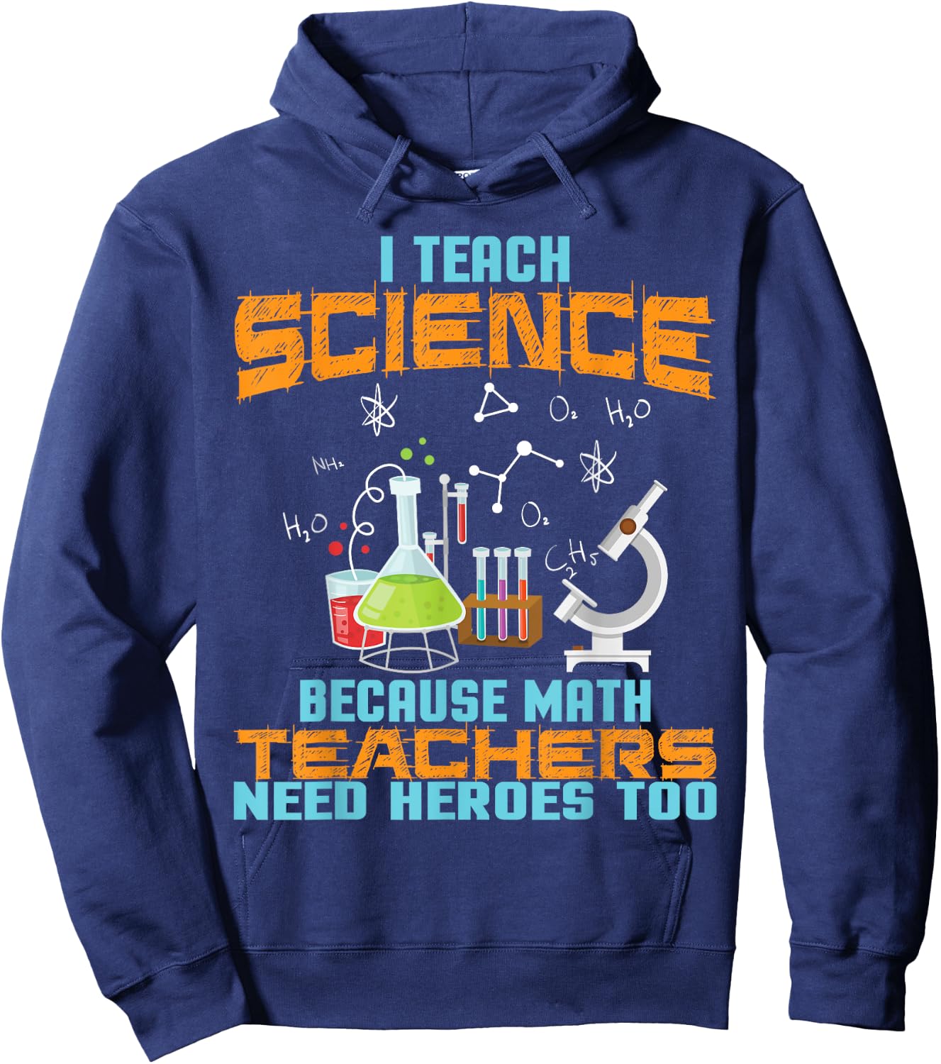 I Teach Science because math Teachers need Heros too Teachers Women Hoodie - Hoodie | Navy