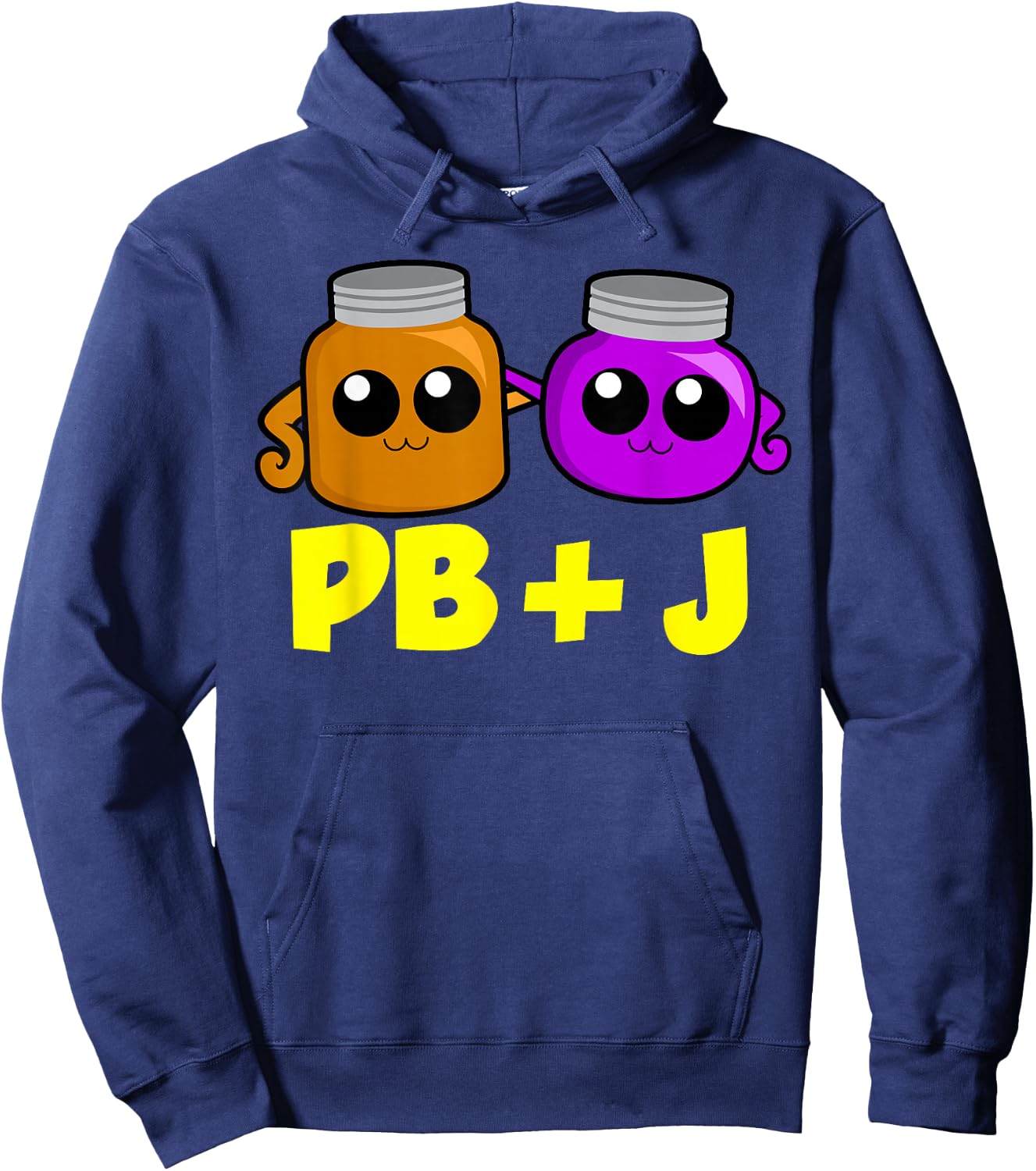 PB+J Cute Peanut Butter & Jelly Matching Costume Set Shirts Hoodie - Hoodie | Navy