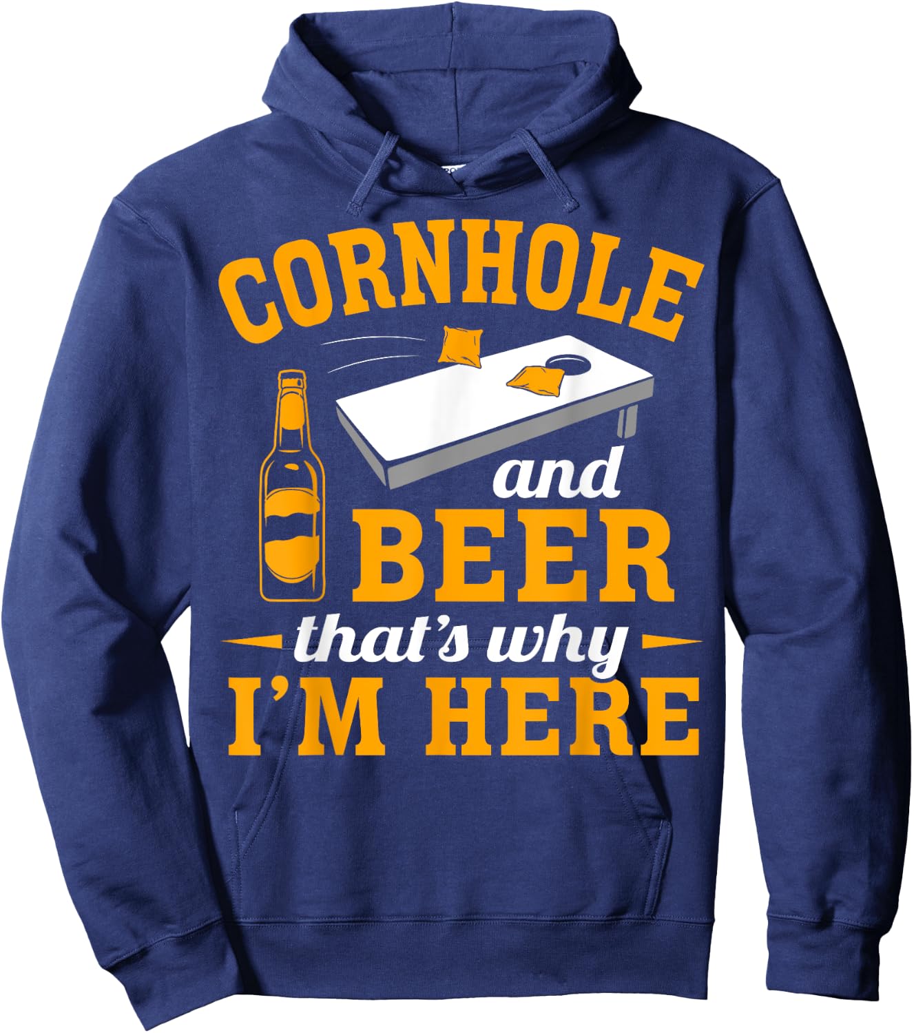 Cornhole And Beer Cornhole Player Funny Cornhole Team Hoodie - Hoodie | Navy