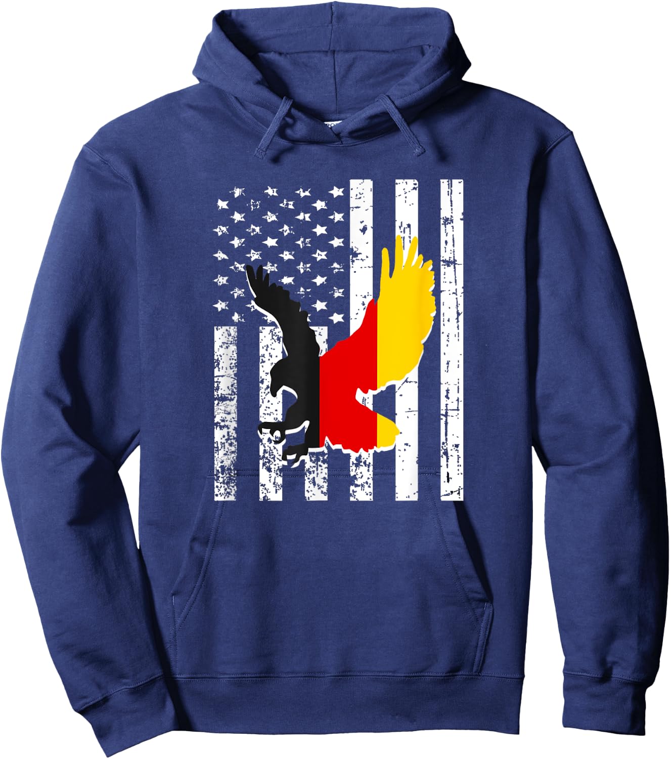 German Flag Eagle Vintage American Flag Hoodie - Hoodie | Navy