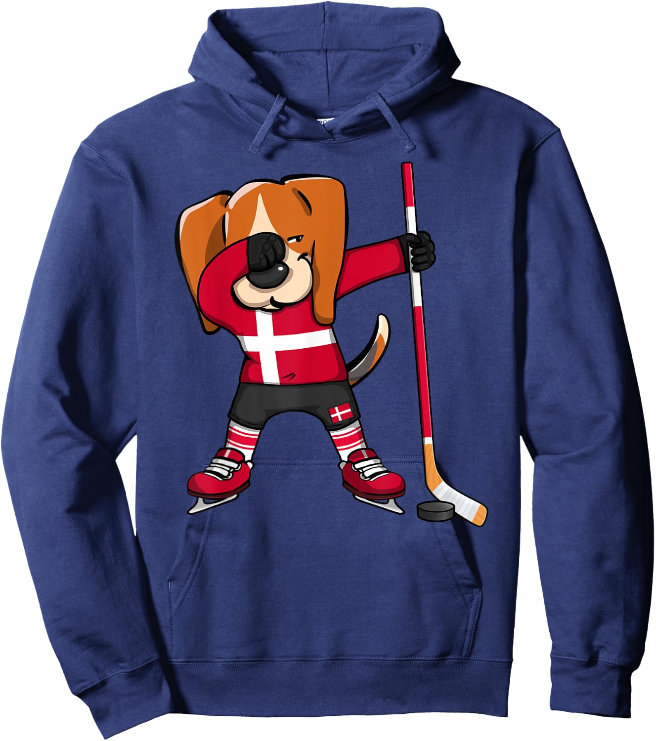 Dabbing Beagle Denmark Ice Hockey Lovers Jersey Winter Sport Hoodie - Hoodie | Navy