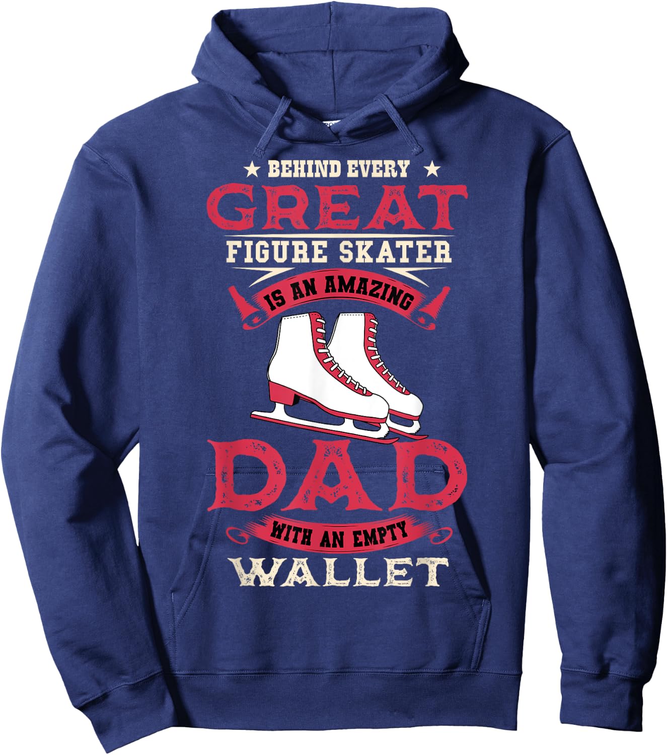 Ice Skating Dad Skates Figure Skating Sport Father's Day Hoodie - Hoodie | Navy