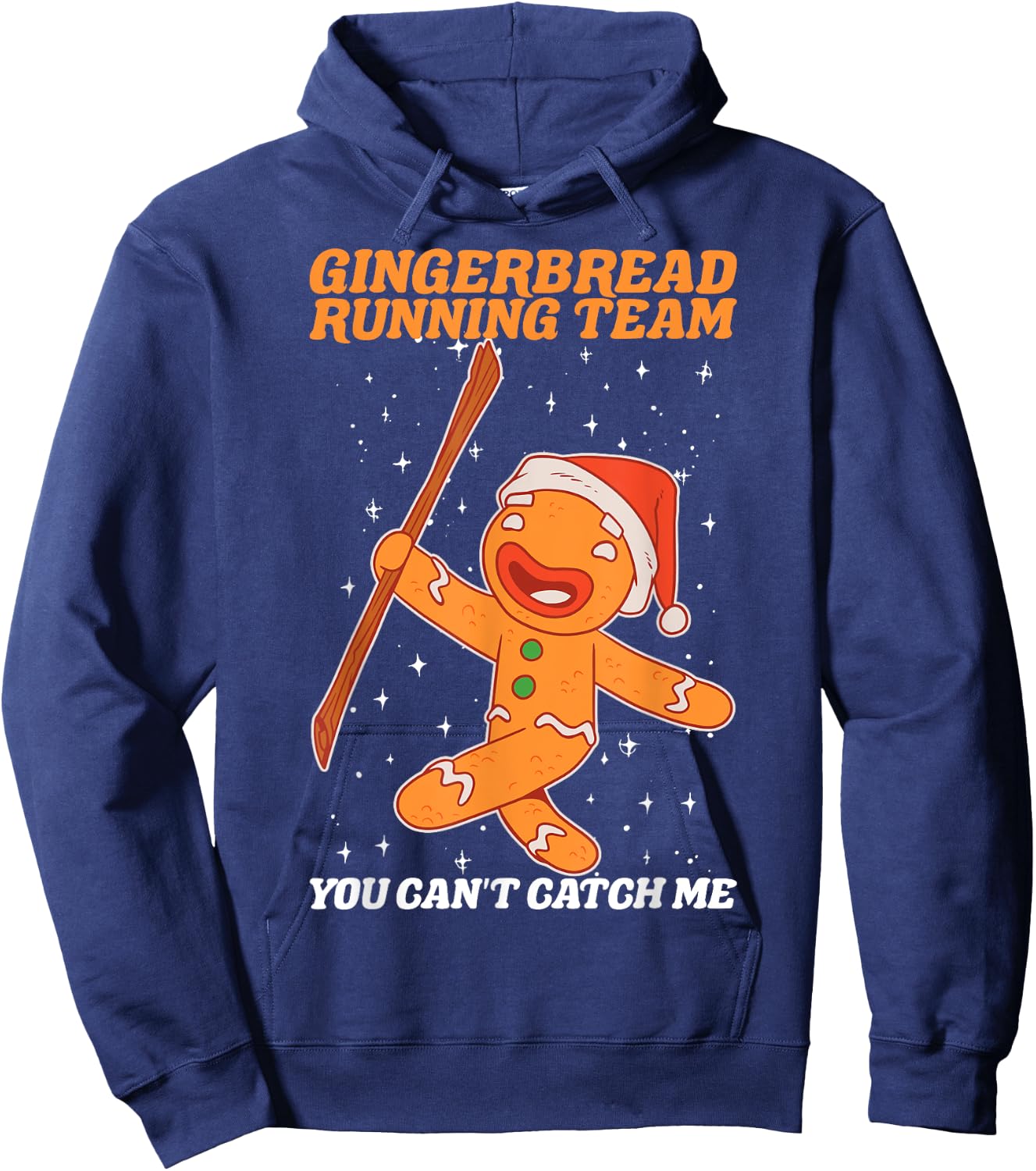Gingerbread Running Team Christmas Cookie Funny Baking Xmas Hoodie - Hoodie | Navy