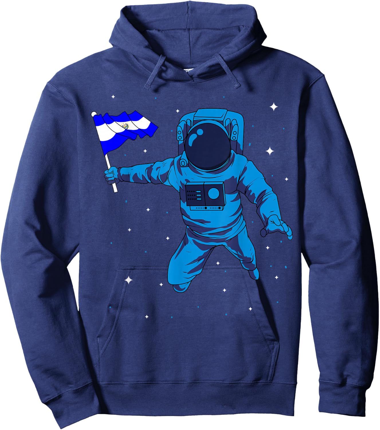 El Salvador Flag Astronaut Space Salvadoran Roots Heritage Hoodie - Hoodie | Navy