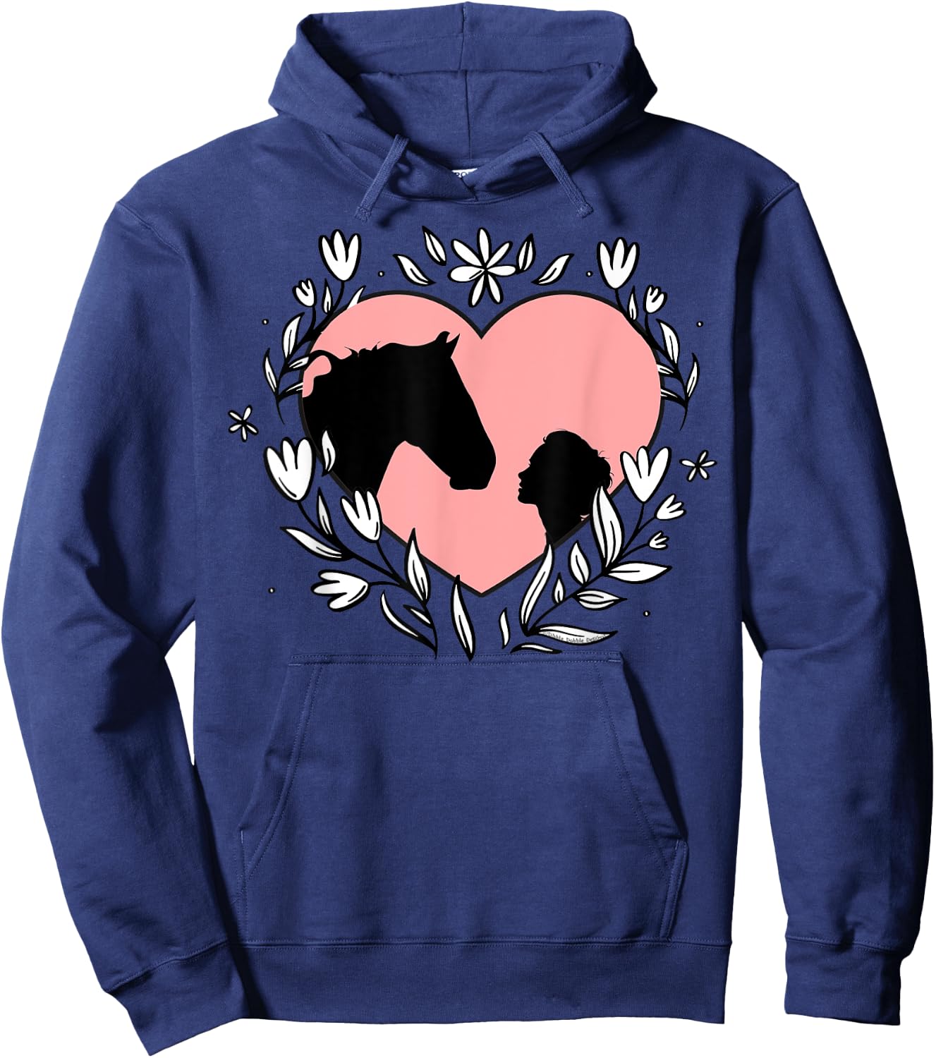 Pretty Horse and Heart for Girls and Women Who Love Horses Hoodie - Hoodie | Navy