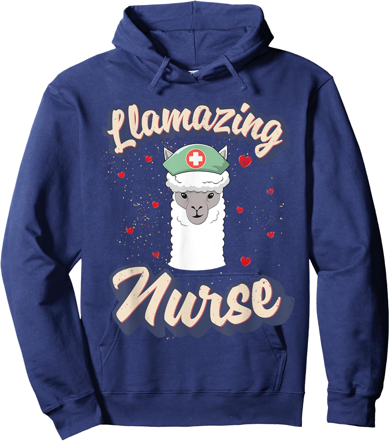 Retro Nurse Shirt Llamazing Nurse Funny Llama Nurse Hoodie - Hoodie | Navy