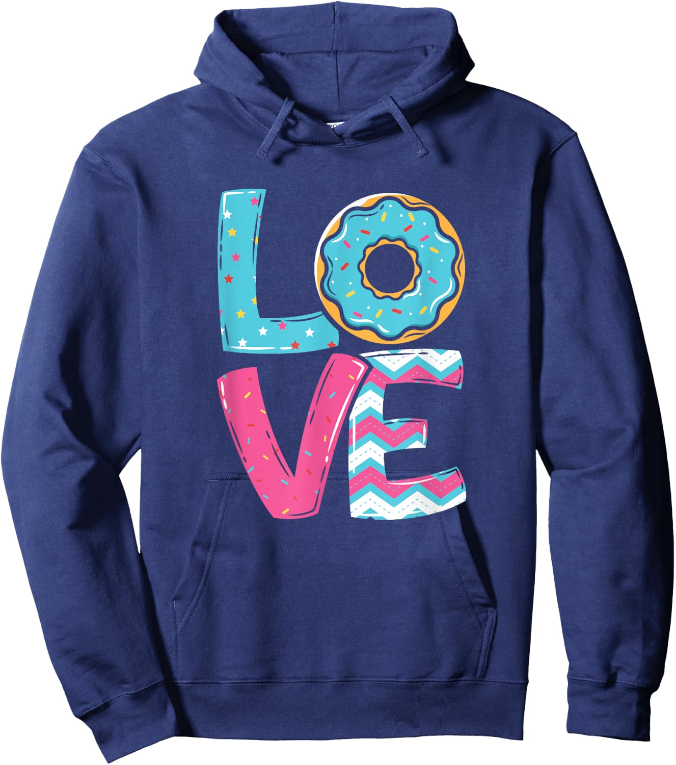 Donut Sprinkles Doughnut Fried Dough Sweet Snack Dessert Hoodie - Hoodie | Navy