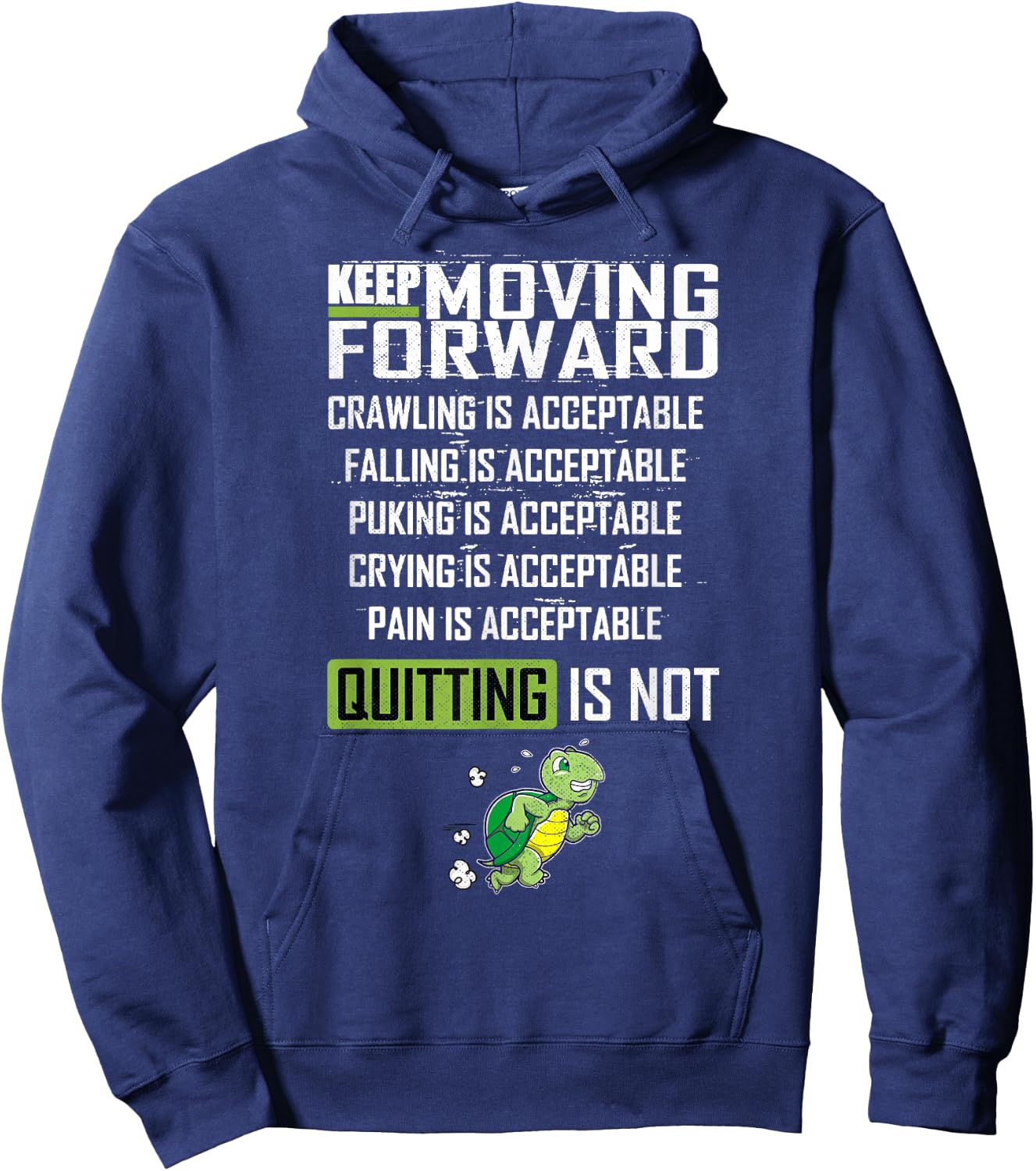 Keep Moving Forward Positive Vibes Motivational Message Hoodie - Hoodie | Navy