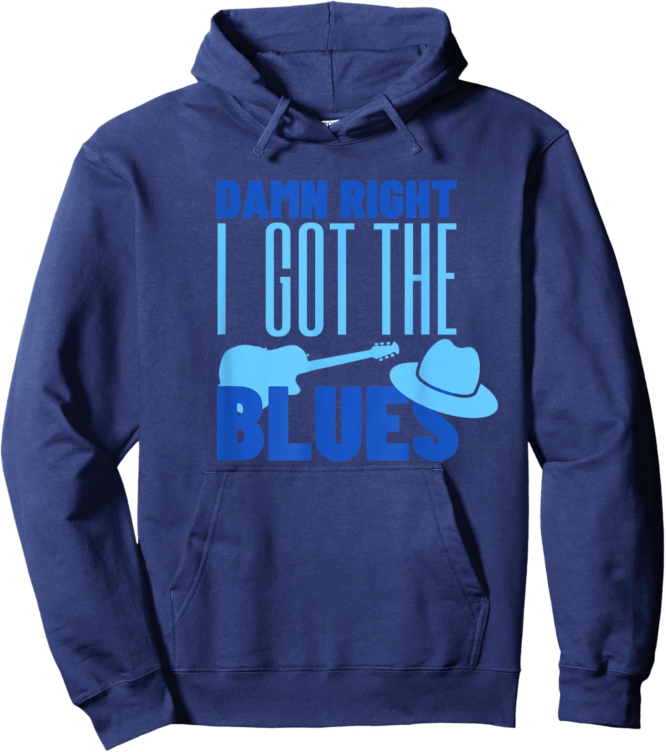 Damn Right I Got The Blues - Guitar Hoodie - Hoodie | Navy