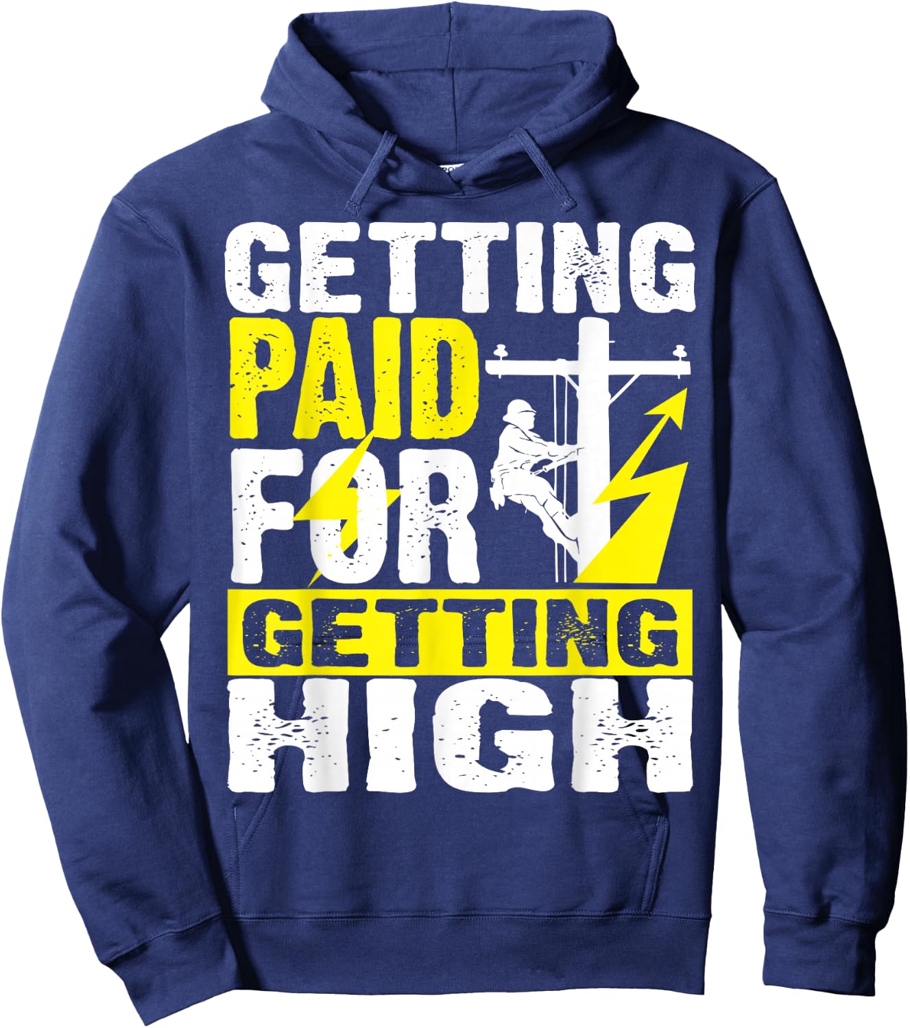 Funny Electrician Gift Electrical Power Lineman Men Boys Hoodie - Hoodie | Navy