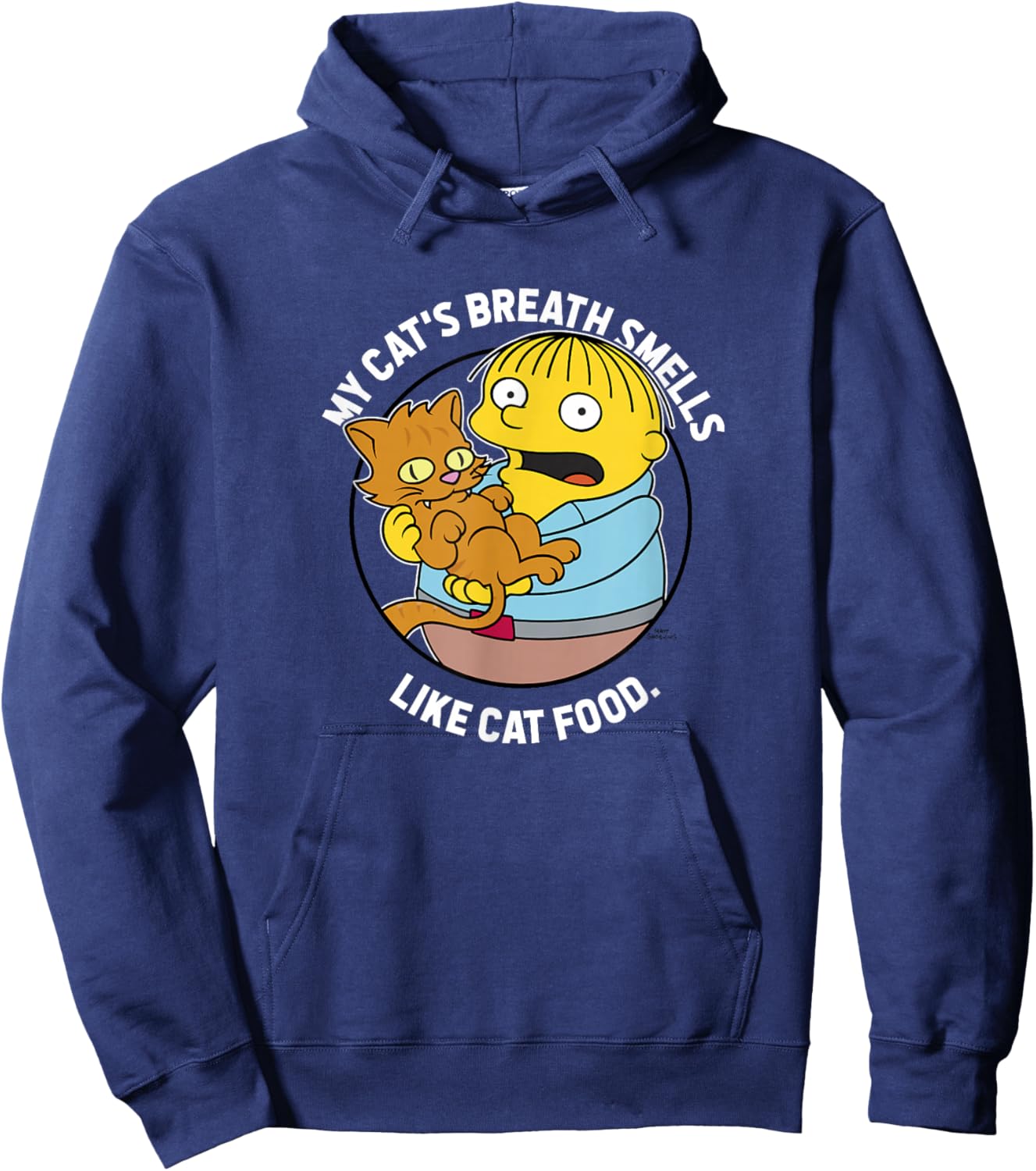 The Simpsons Ralph My Cat's Breath Smells Like Cat Food Hoodie - Hoodie | Navy