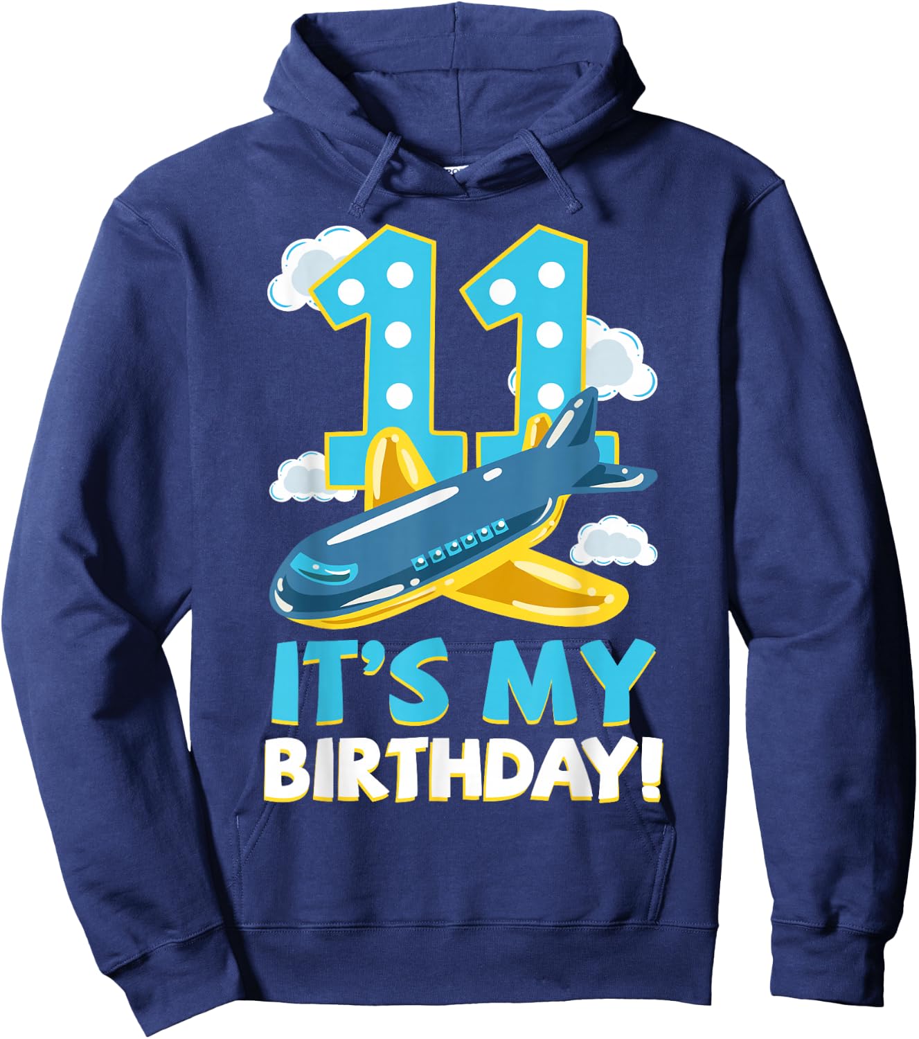 Pilot 11th Birthday Party Aviator Airplane Flight Officer Hoodie - Hoodie | Navy