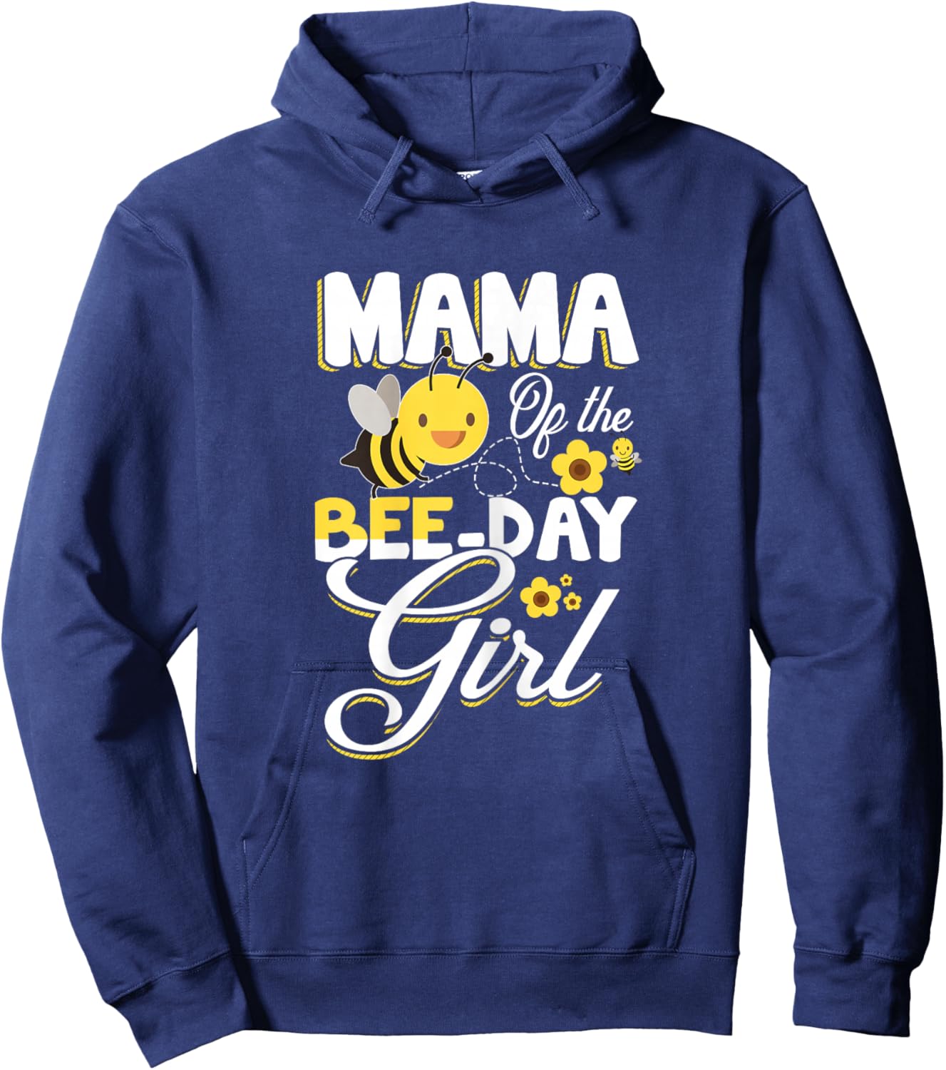 Mum of The Bee Day Girl Bee Birthday Party Theme Hoodie - Hoodie | Navy