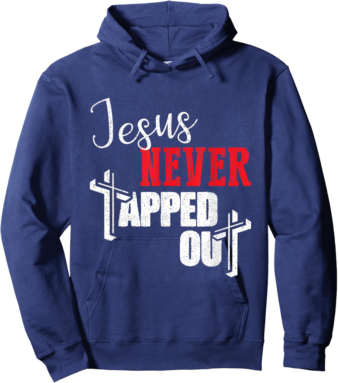 Jesus Never Tapped Out Christian Faith Wrestling Hoodie - Hoodie | Navy