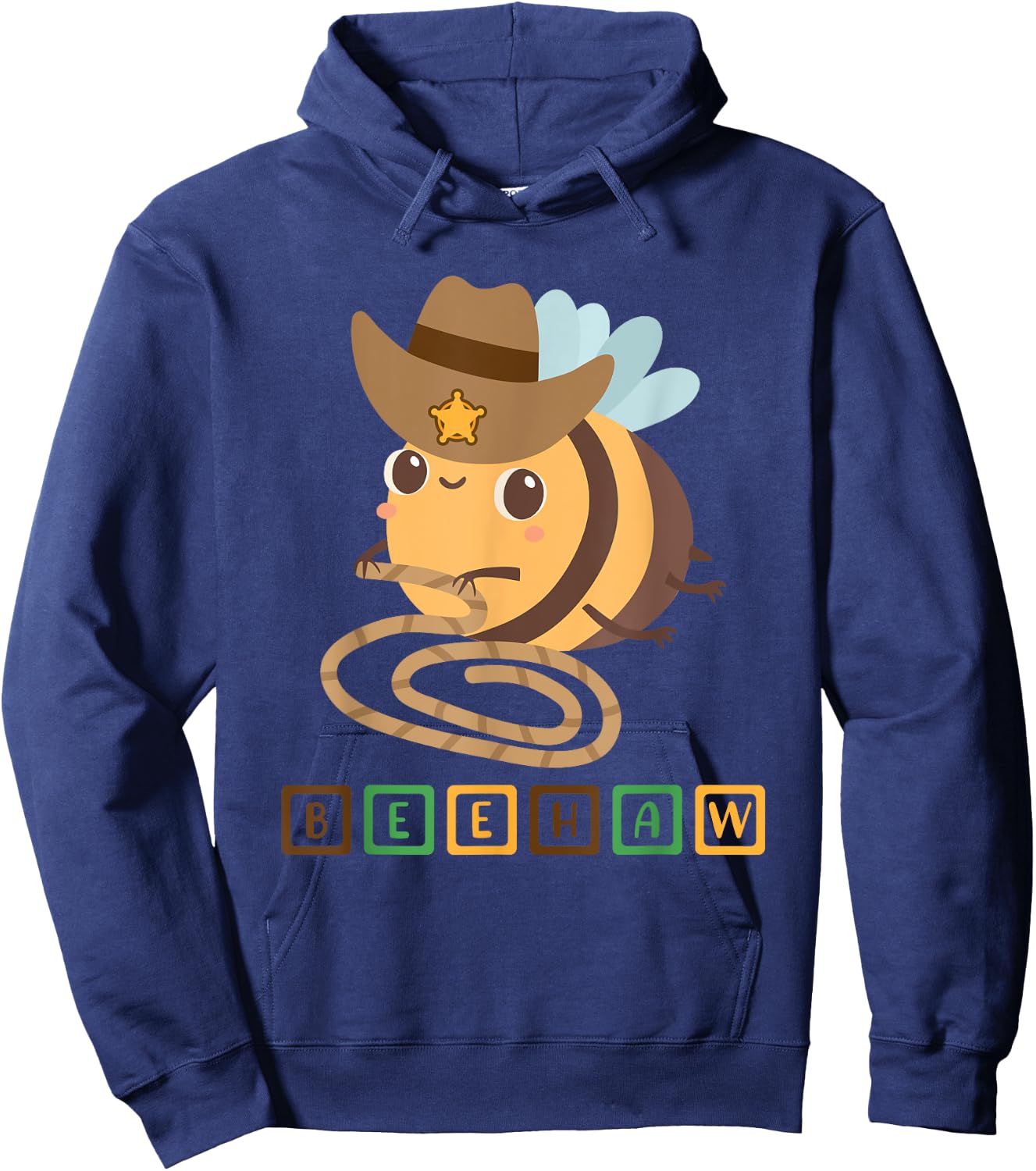 Funny Beehaw Cowboy Bee Lover Western Country Cowgirl Design Hoodie - Hoodie | Navy