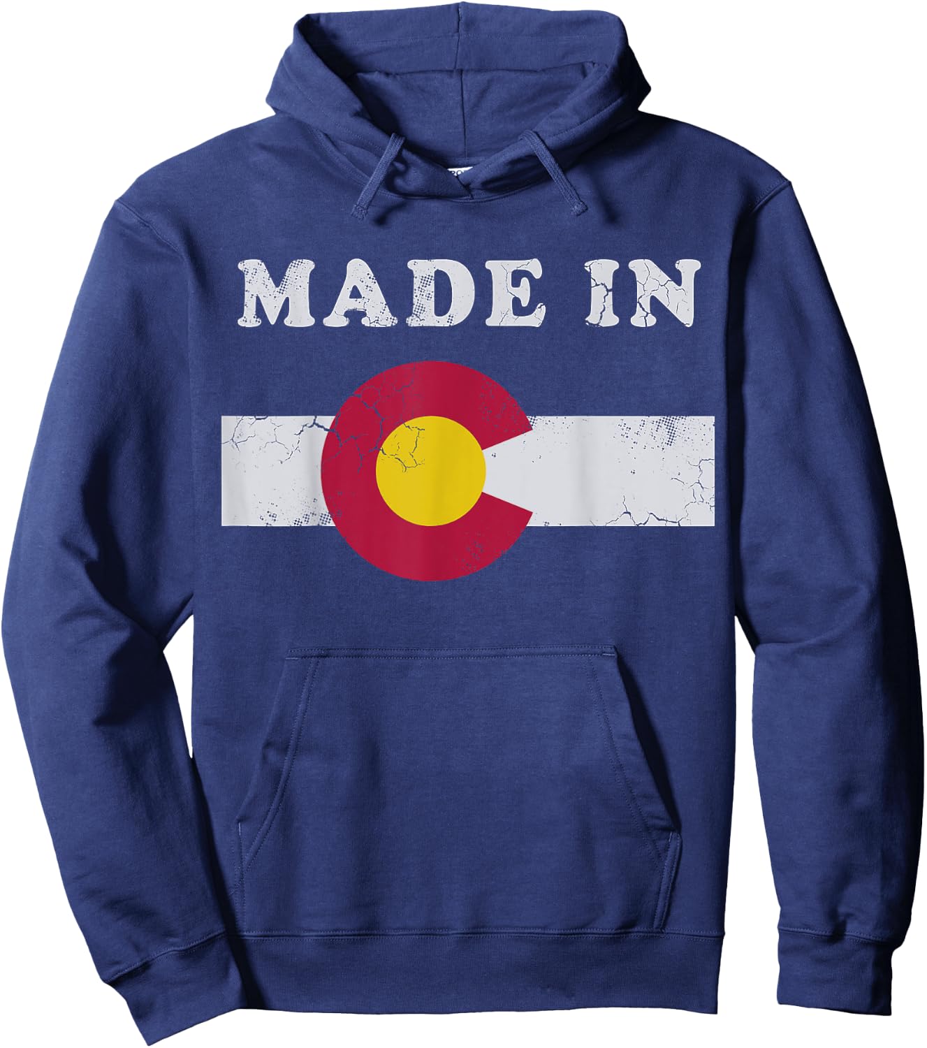 Made In Colorado Retro Flag Gift Hoodie - Hoodie | Navy