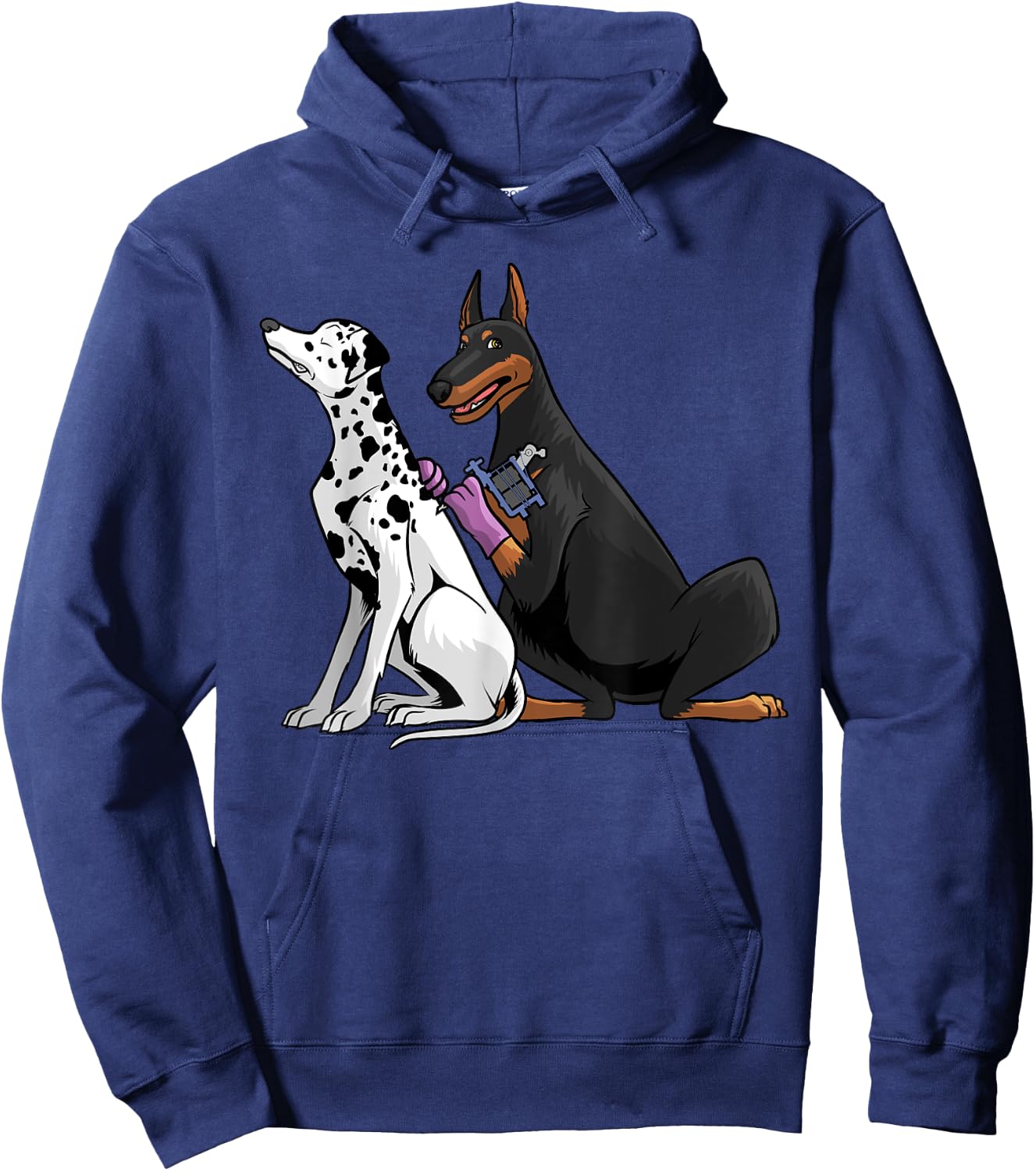 Cool Tattoo Artist Women Kids Dalmatian Doberman Dog Hoodie - Hoodie | Navy