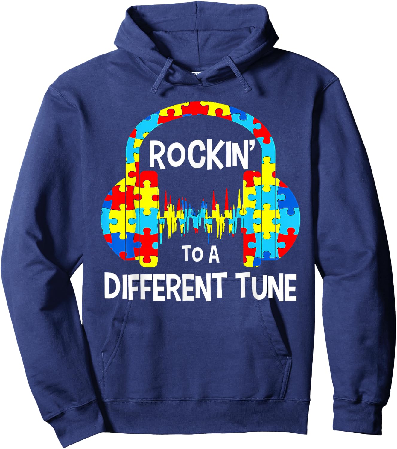 Autism Game - Rocking To A Different Tune For Gamer Boys Hoodie - Hoodie | Navy