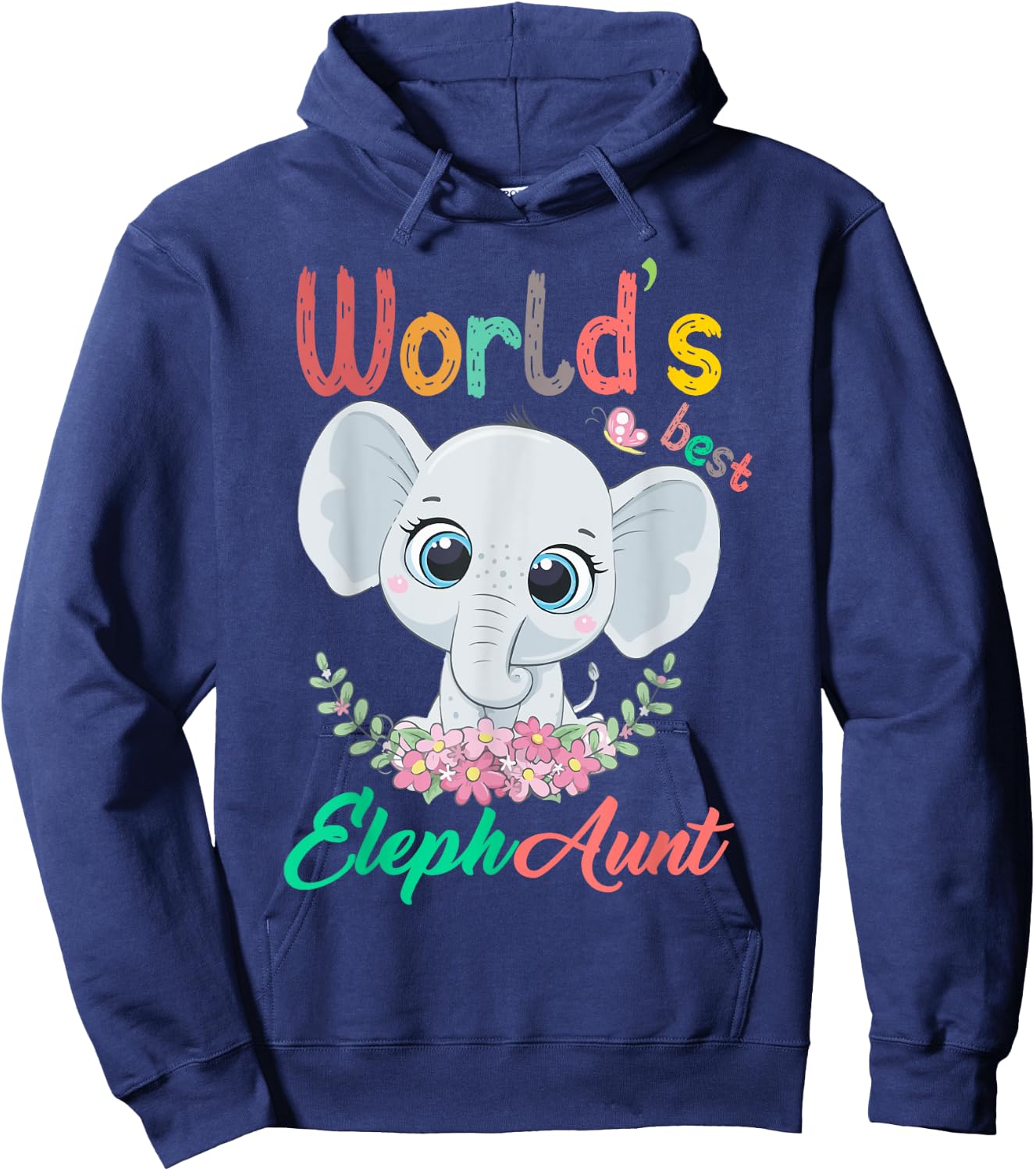 World's Best Elephaunt Aunt Elephant Love Cute Niece Nephew Hoodie - Hoodie | Navy