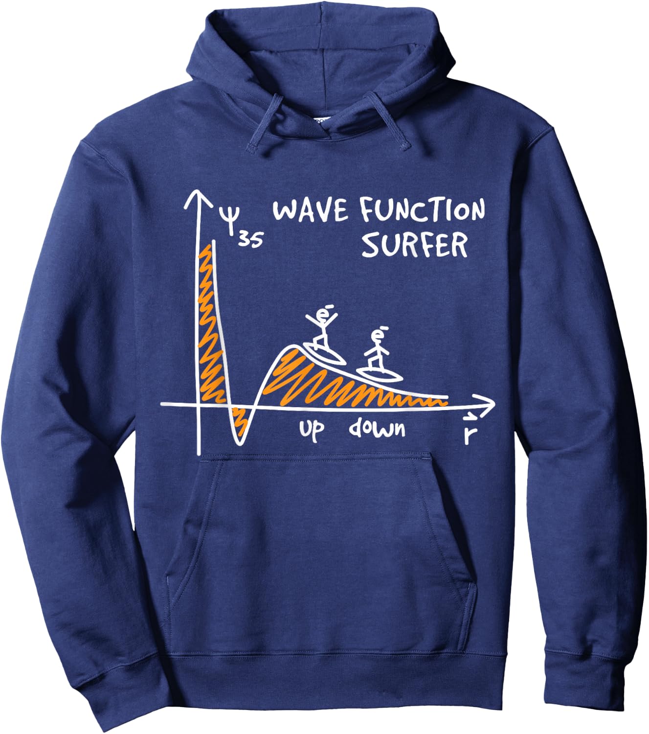 Wave Function Surfer Science Lovers Funny Physics Hoodie - Hoodie | Navy