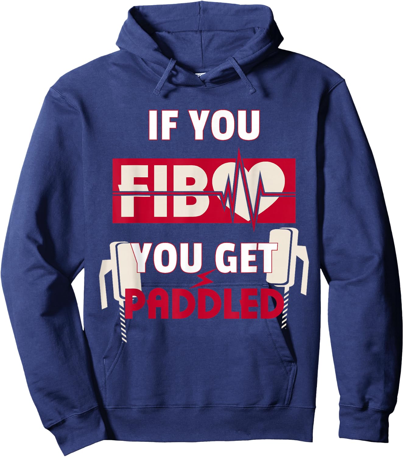 Funny Nurse Cardiac T Shirt - ER ICU Doctor Paramedic Fib Hoodie - Hoodie | Navy
