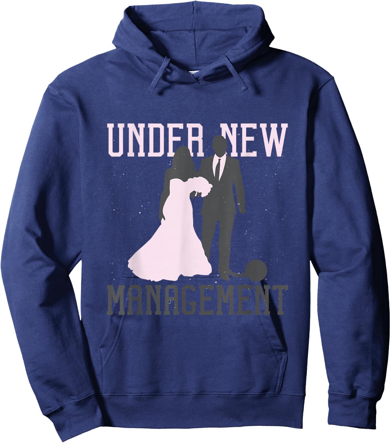 Under New Management Wedding Anniversary Ball Chain Groom Hoodie - Hoodie | Navy