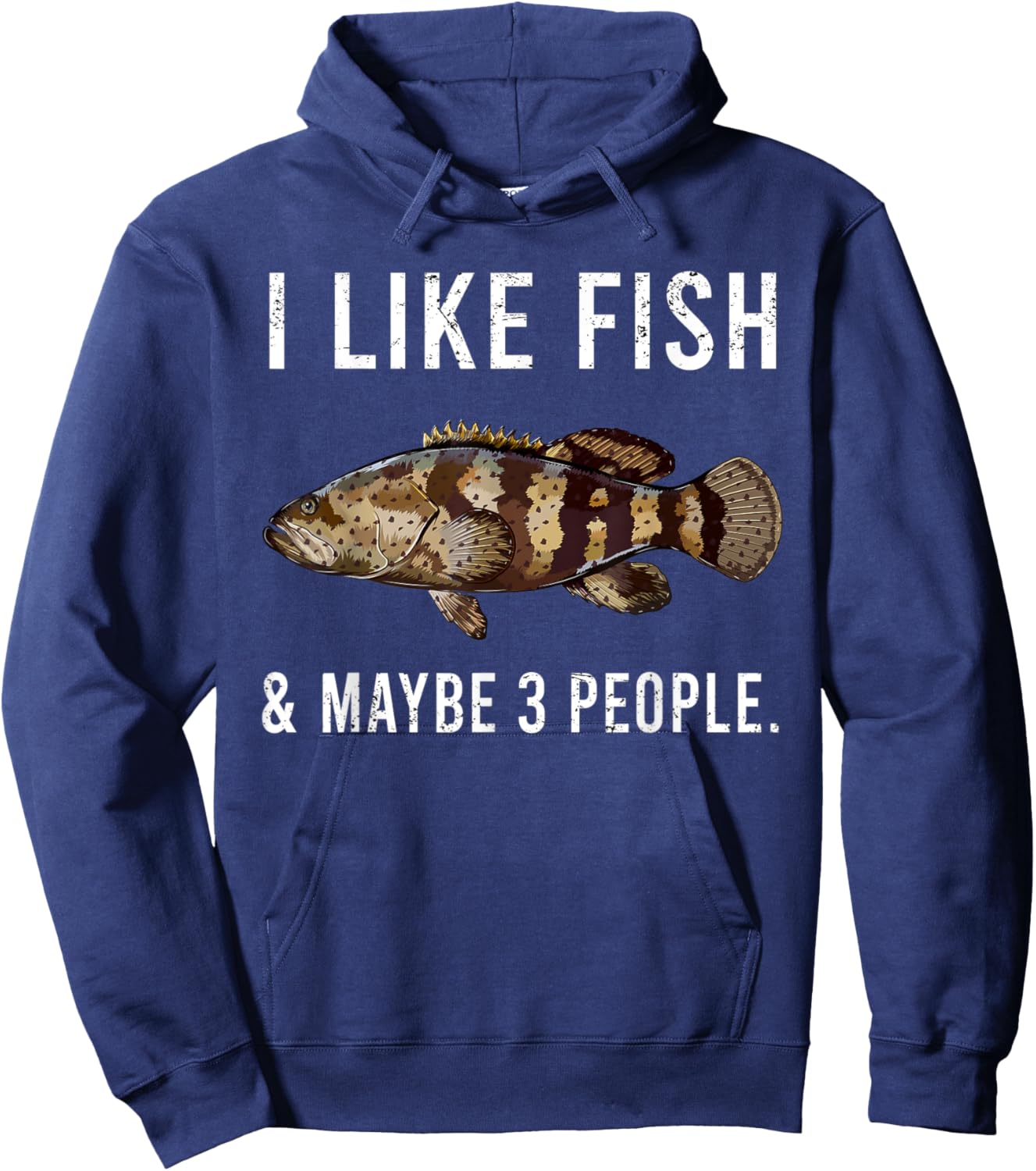 Funny I Like Goliath Grouper Fish And Maybe 3 People Hoodie - Hoodie | Navy