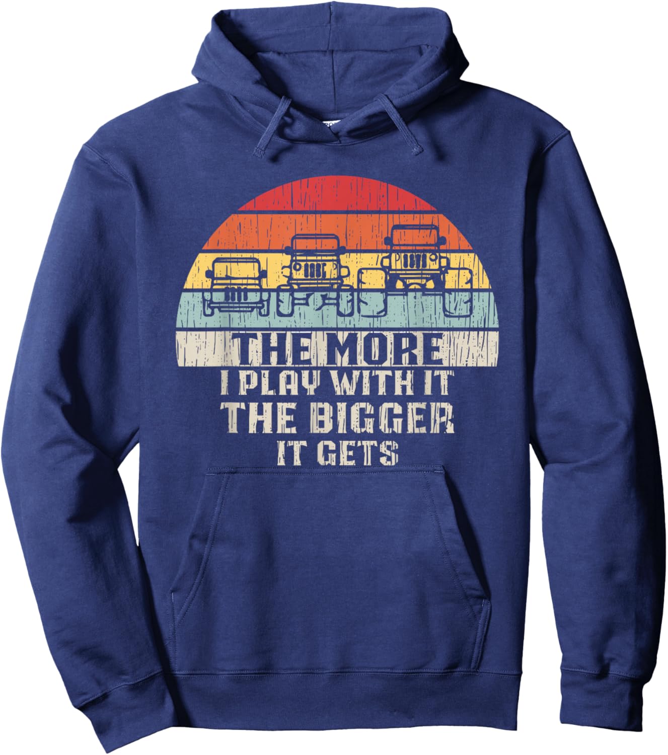 The More I Play With It...The Bigger It Gets - Funny Retro Hoodie - Hoodie | Navy