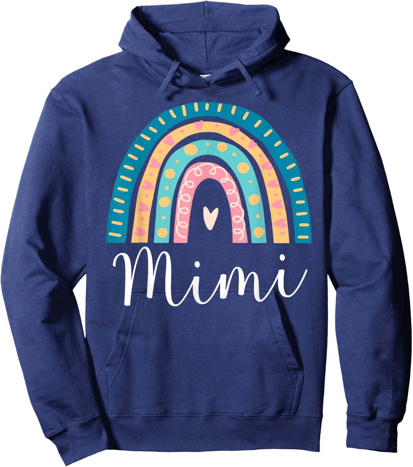 Mimi Rainbow Gifts for Grandma Family Matching Birthday Hoodie - Hoodie | Navy
