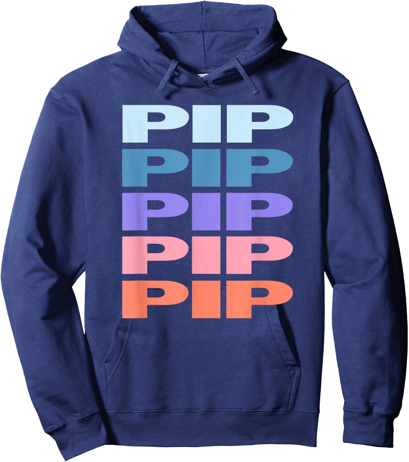 Funny Modern Repeated Text Design Pip Hoodie - Hoodie | Navy