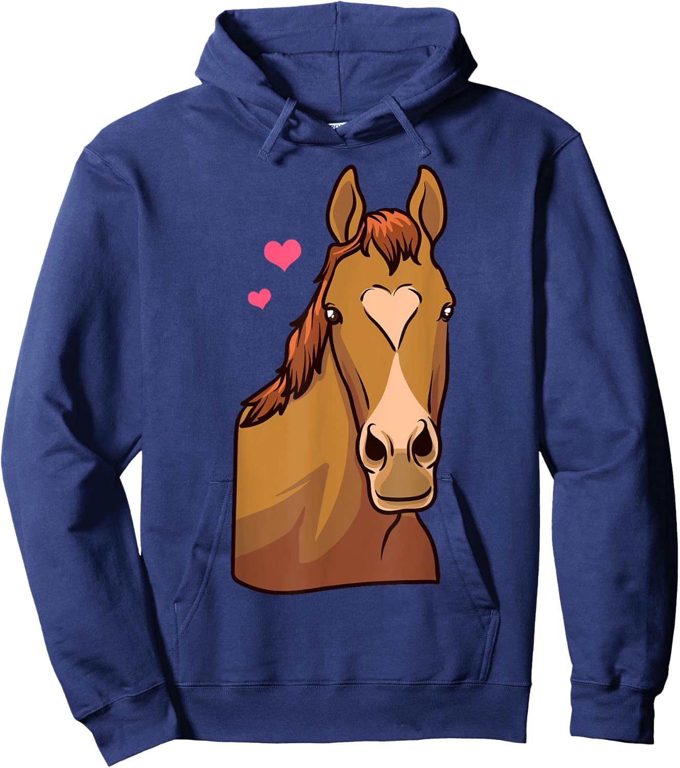 Horse Valentines Day Shirt Heart Pony Horseback Riding Girls Hoodie - Hoodie | Navy