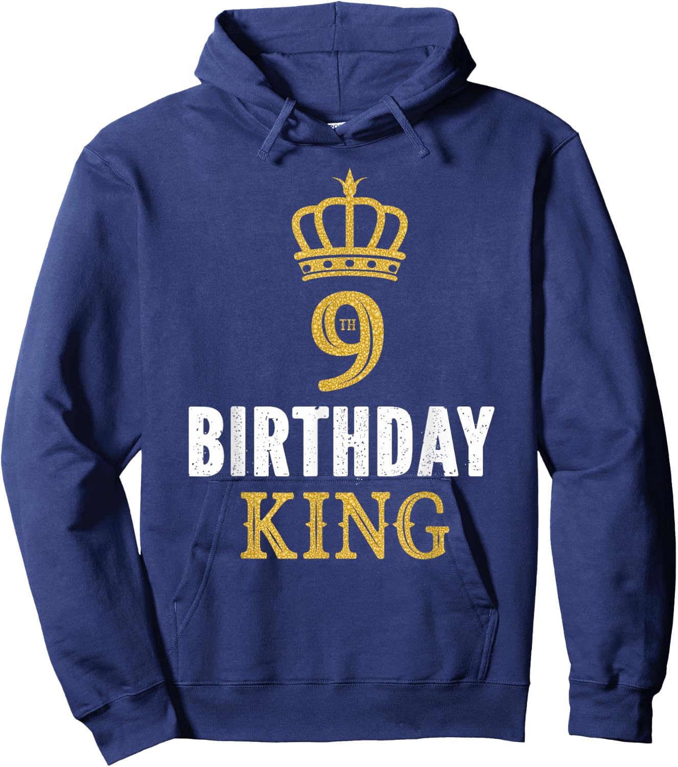 Happy 9th Birthday King 9 Years Old Party Ideas For Boys Hoodie - Hoodie | Navy
