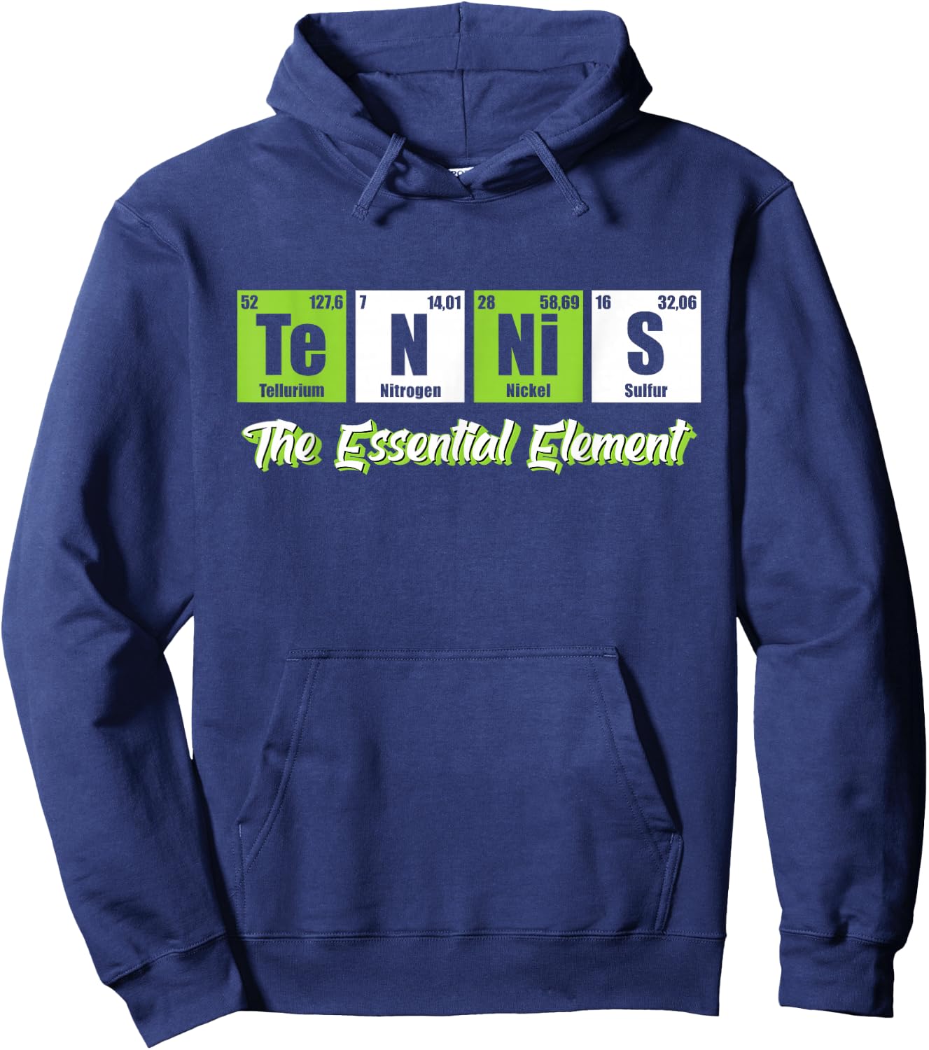 Tennis - The Essential Element | Funny Love Tennis Hoodie - Hoodie | Navy