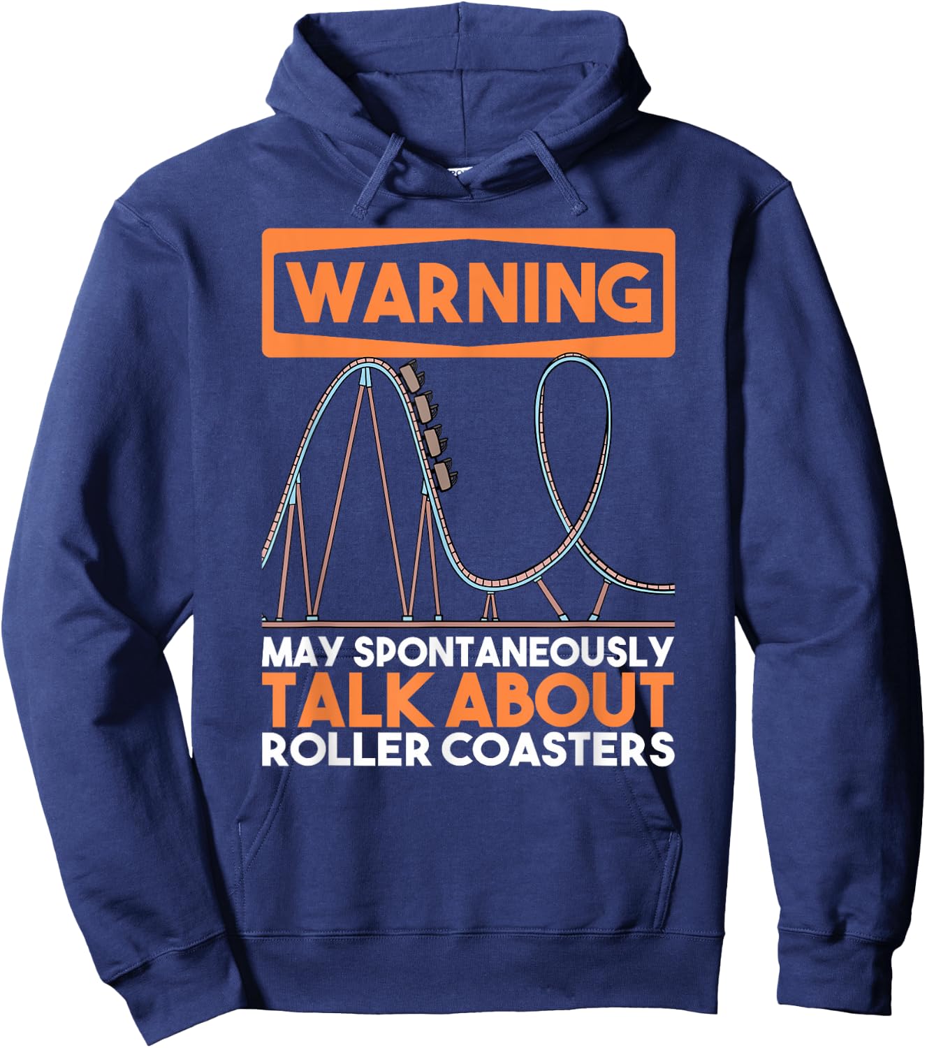 Warning May Spontaneously Dab And Talk About Roller Coasters Hoodie - Hoodie | Navy