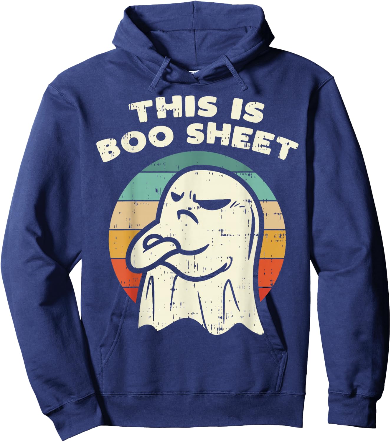 This Is Boo Sheet Ghost Retro Halloween Costume Men Women Hoodie - Hoodie | Navy