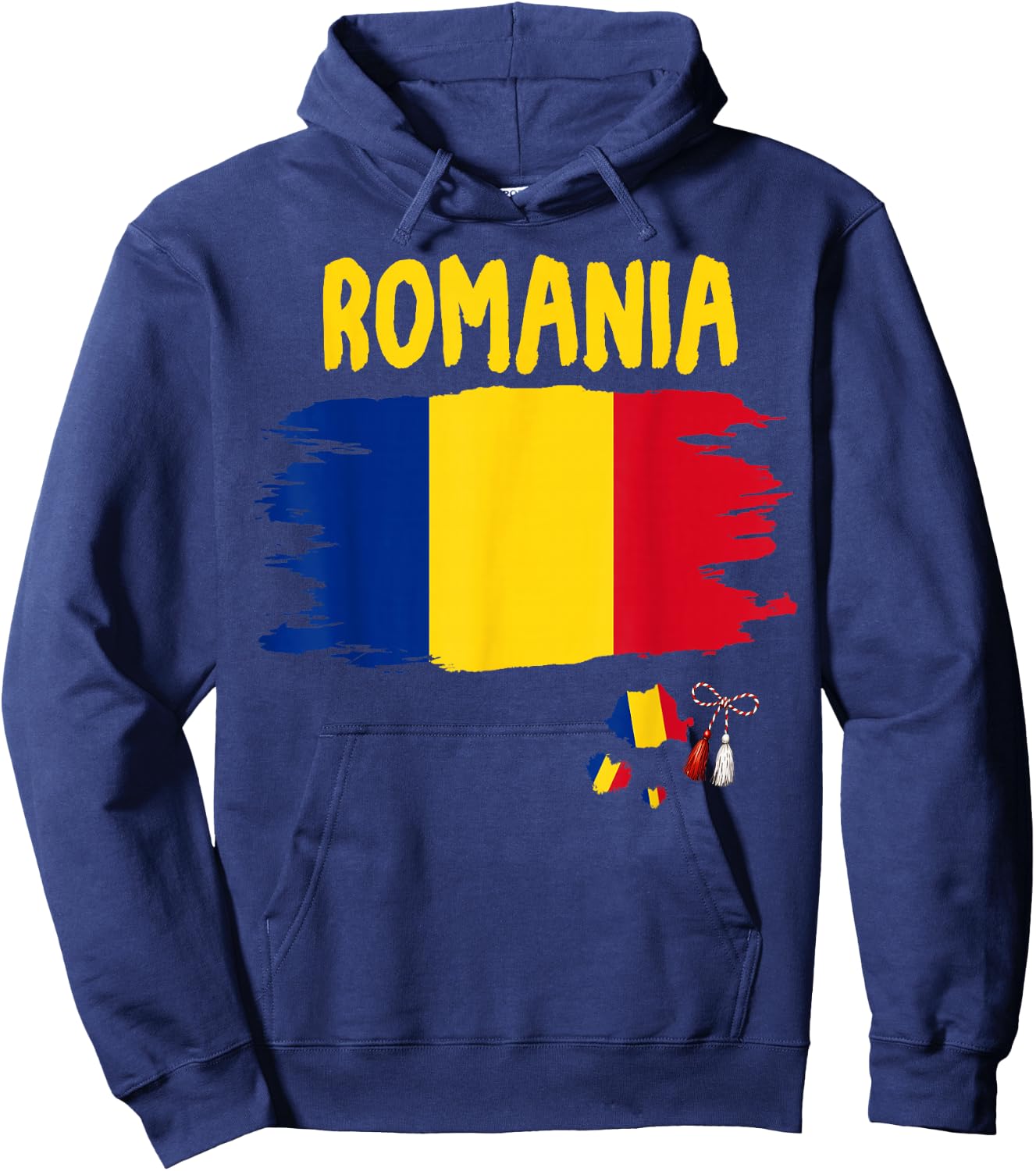 Romanian Flag Outfit Idea & Romania Roots Themed Hoodie - Hoodie | Navy
