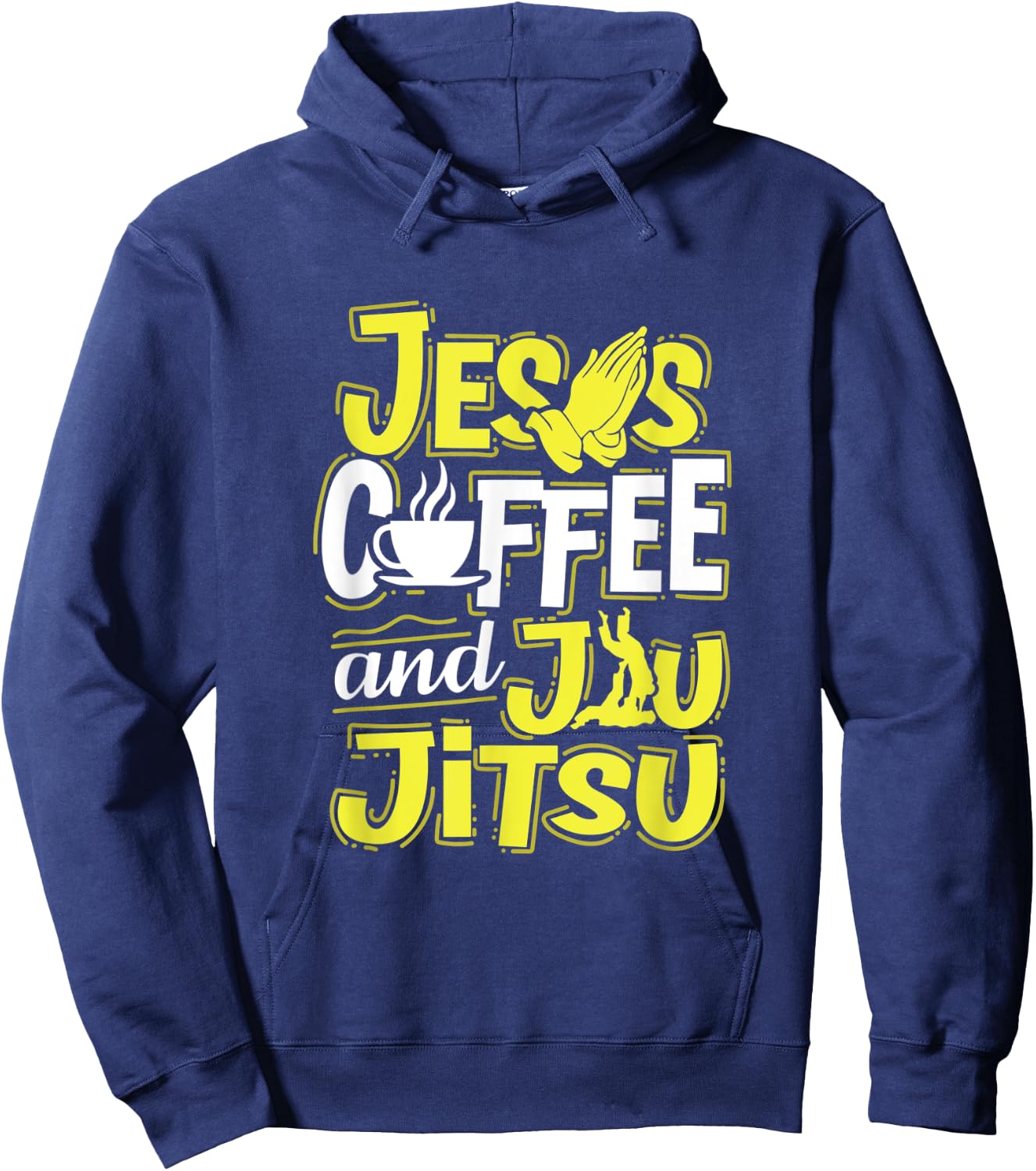 Jesus Coffee And Jiu-Jitsu Artwork For A Coffee Lover Hoodie - Hoodie | Navy