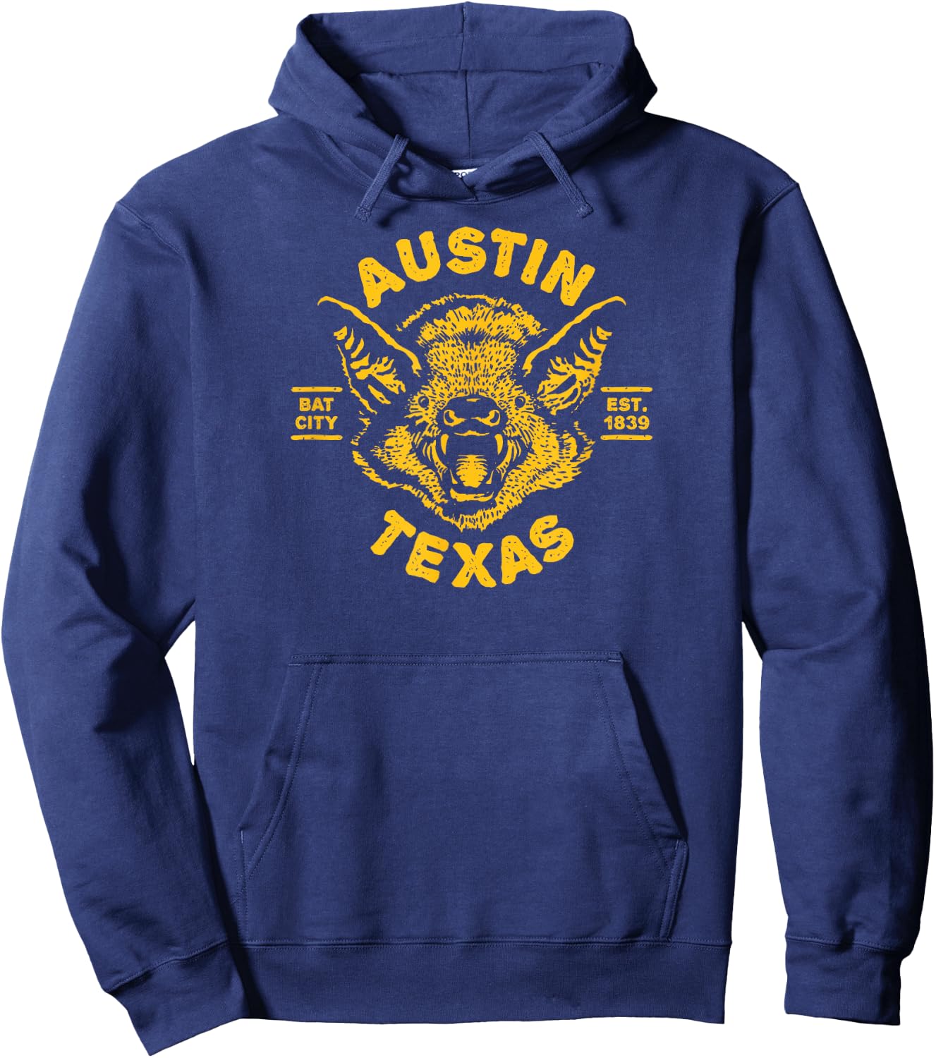 Austin BAT - Bat City Texas TX/Est Established 1839 Design Hoodie - Hoodie | Navy