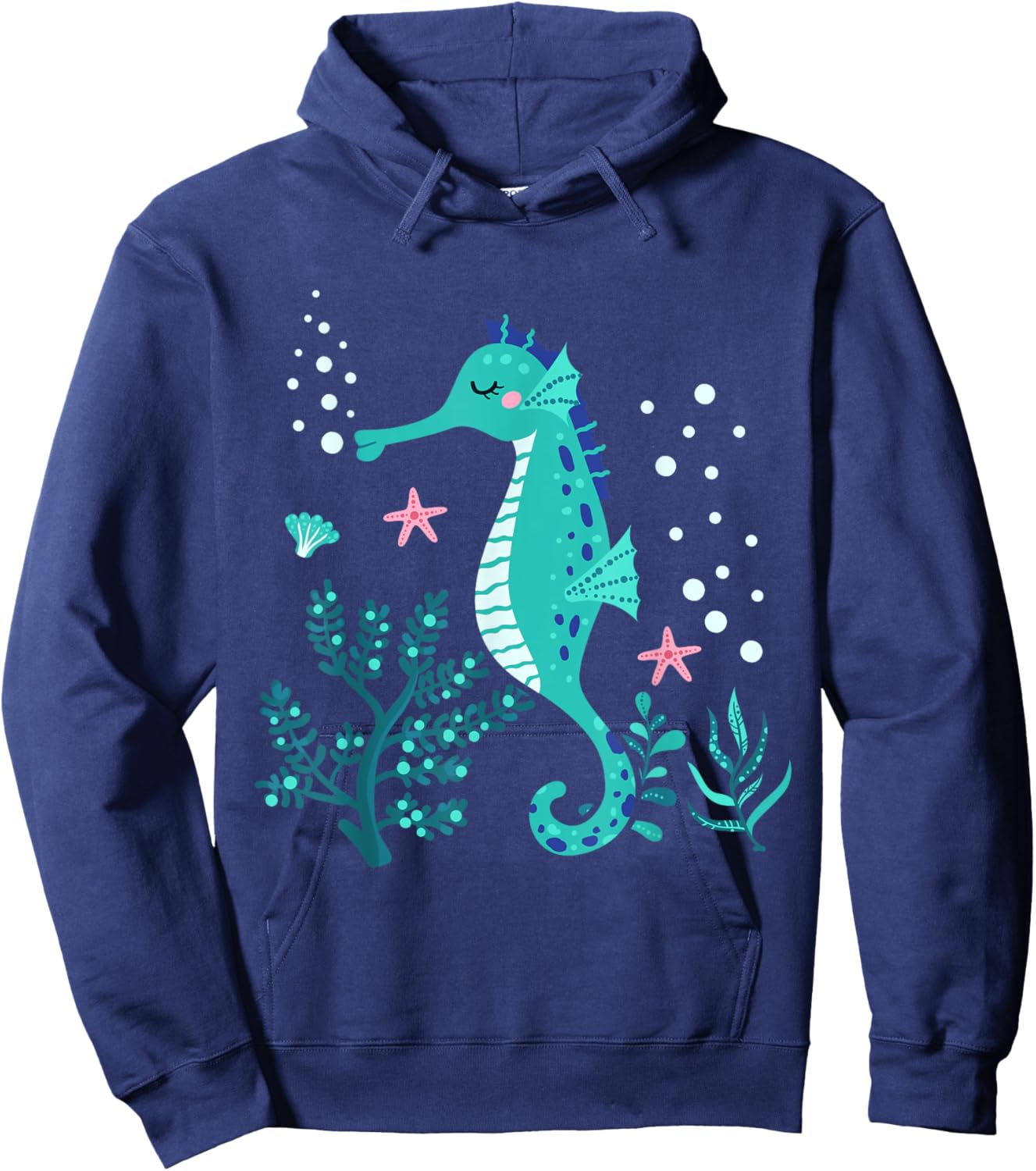 Aquarium Animal Kids Gift Cute Seahorse Hoodie - Hoodie | Navy