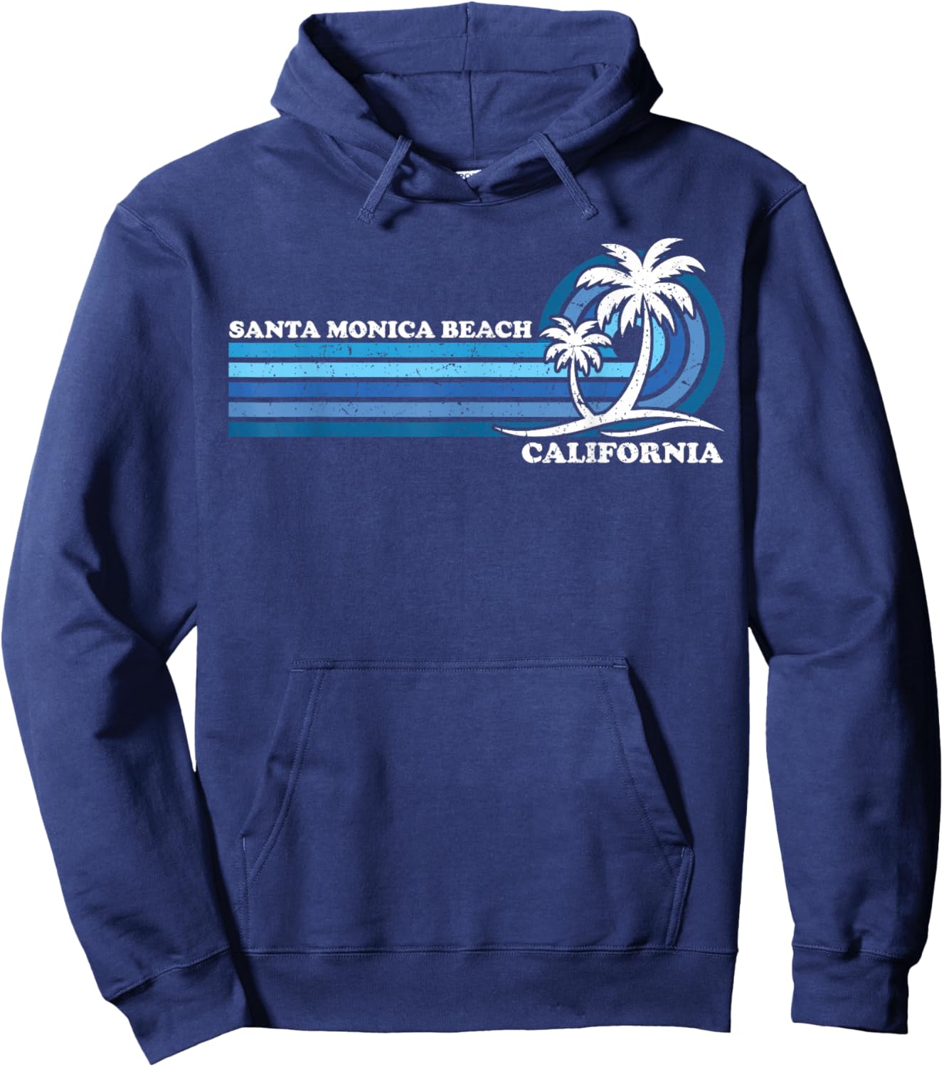 Retro Vintage Family Vacation California Santa Monica Beach Hoodie - Hoodie | Navy