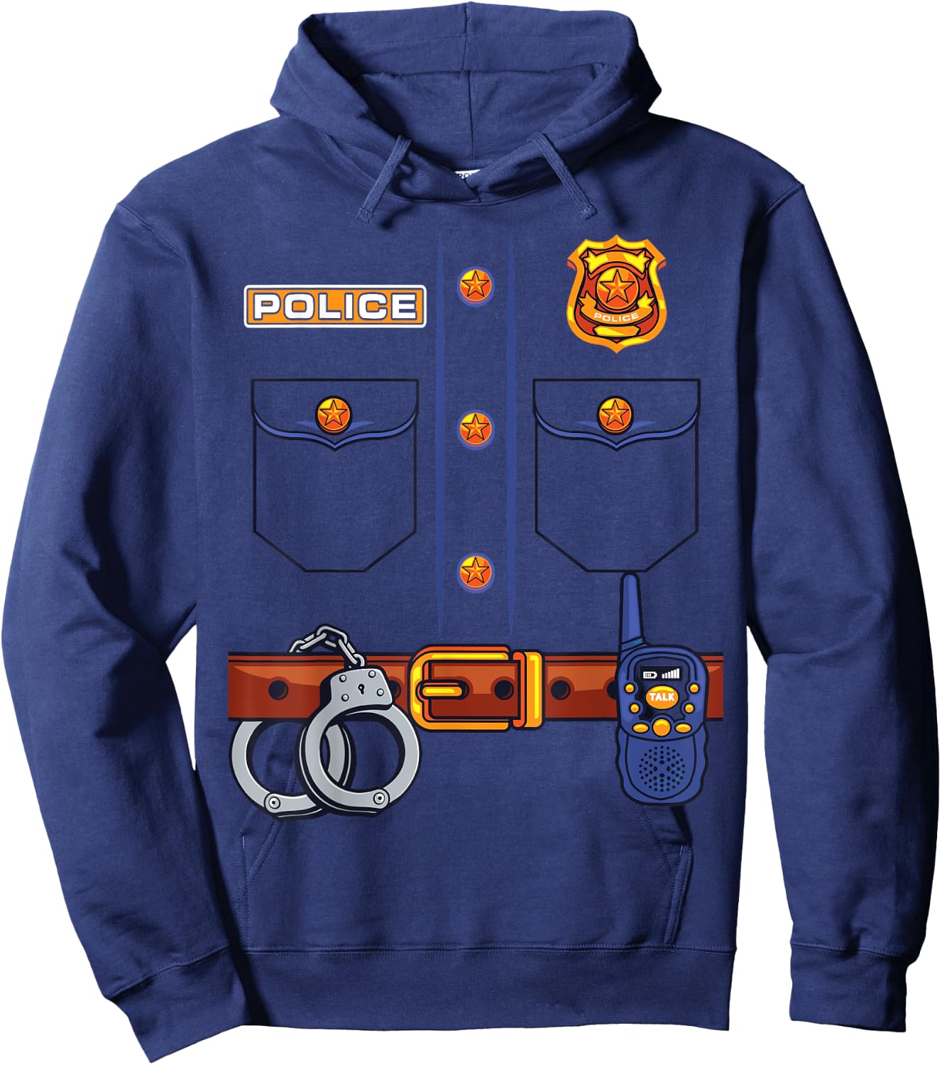 Police Officer Costume Halloween For Kids Uniform Police Hoodie - Hoodie | Navy