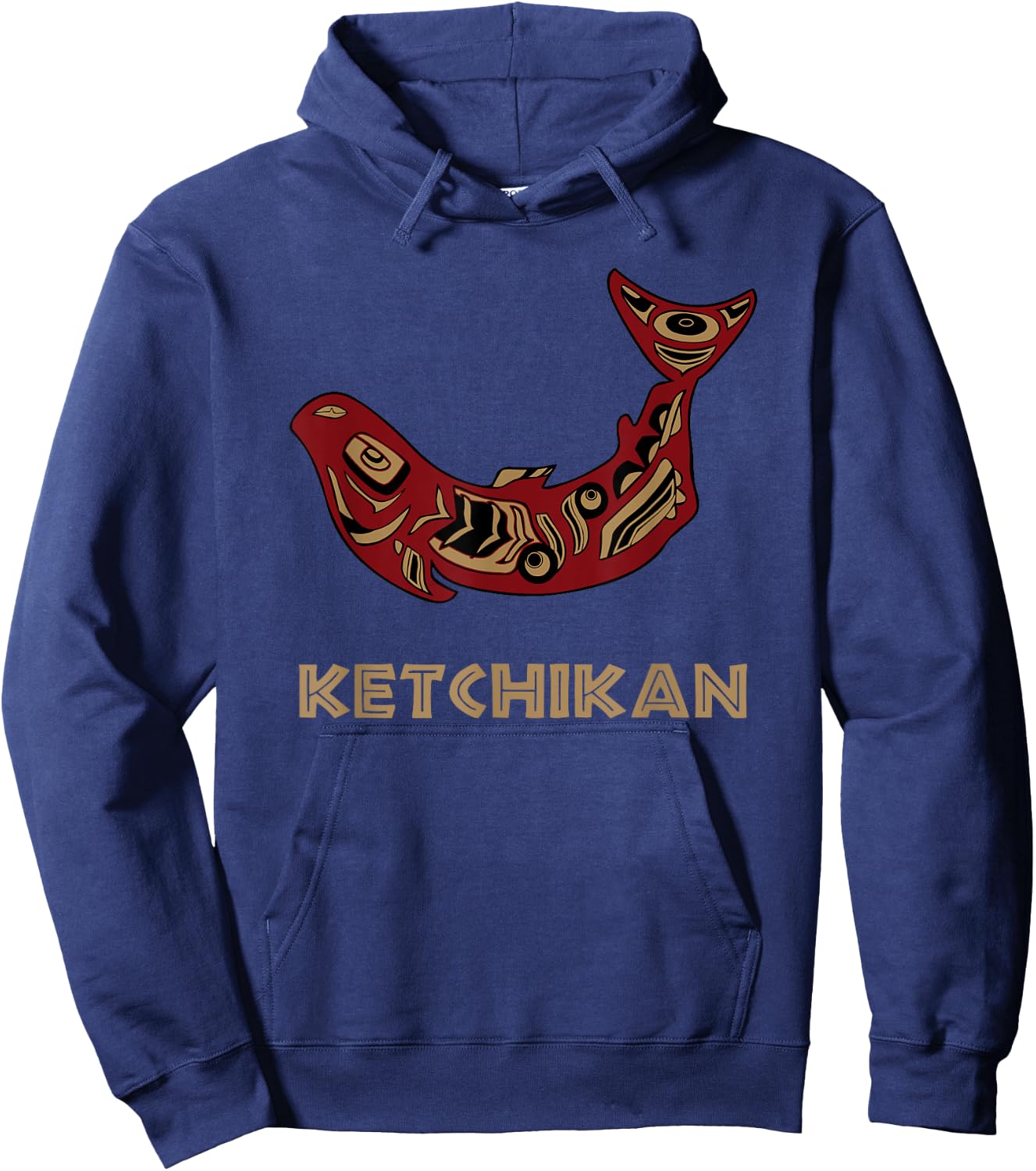 Ketchikan Alaska Native American Indian Salmon Fishermen Art Hoodie - Hoodie | Navy