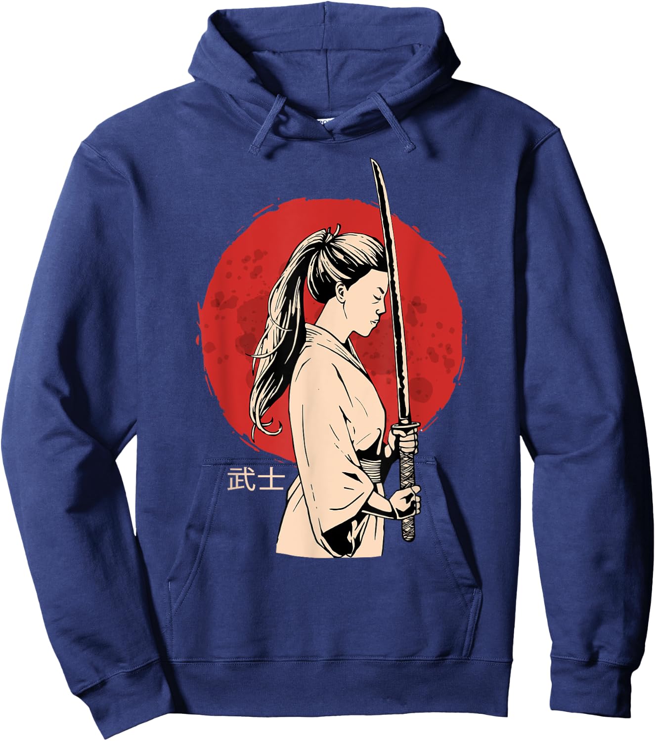 Ancient Japanese Geisha Samurai - Female Samurai - Katana Hoodie - Hoodie | Navy