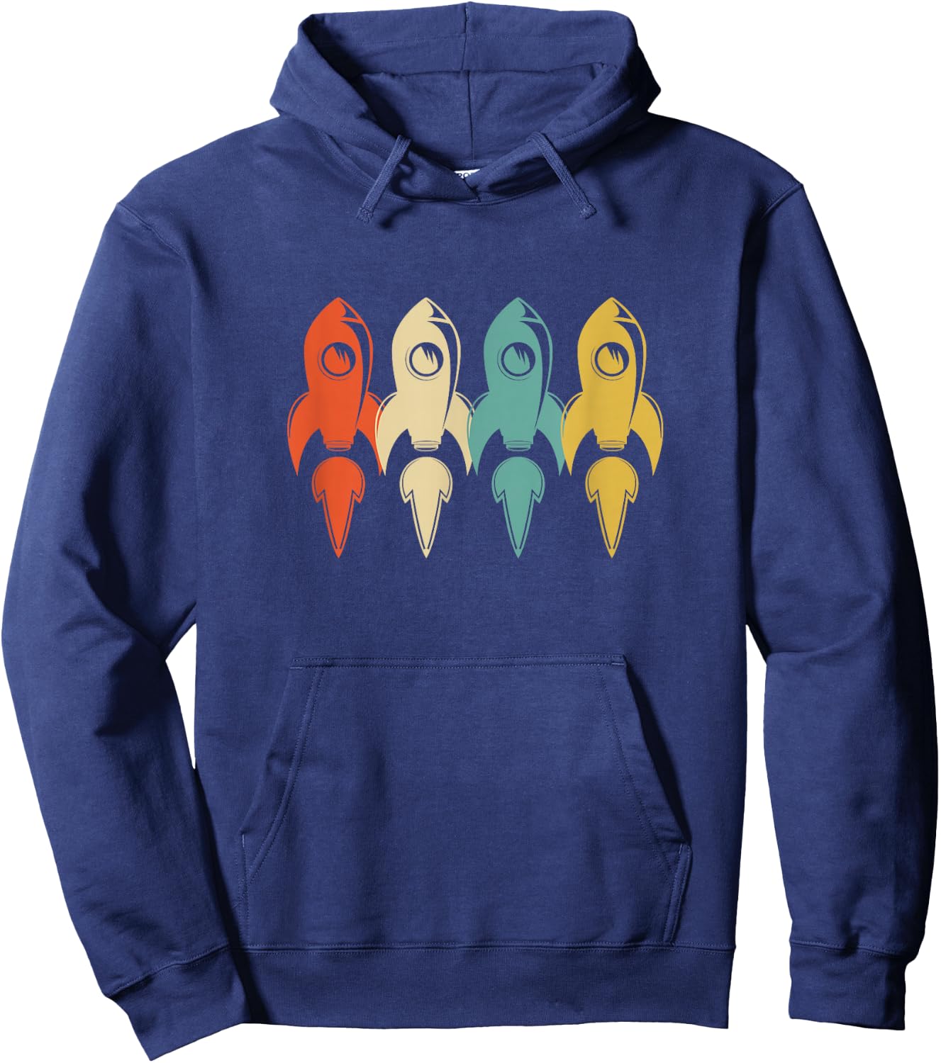 Vintage Retro Art Design Rocket Gift Fun Hoodie - Hoodie | Navy